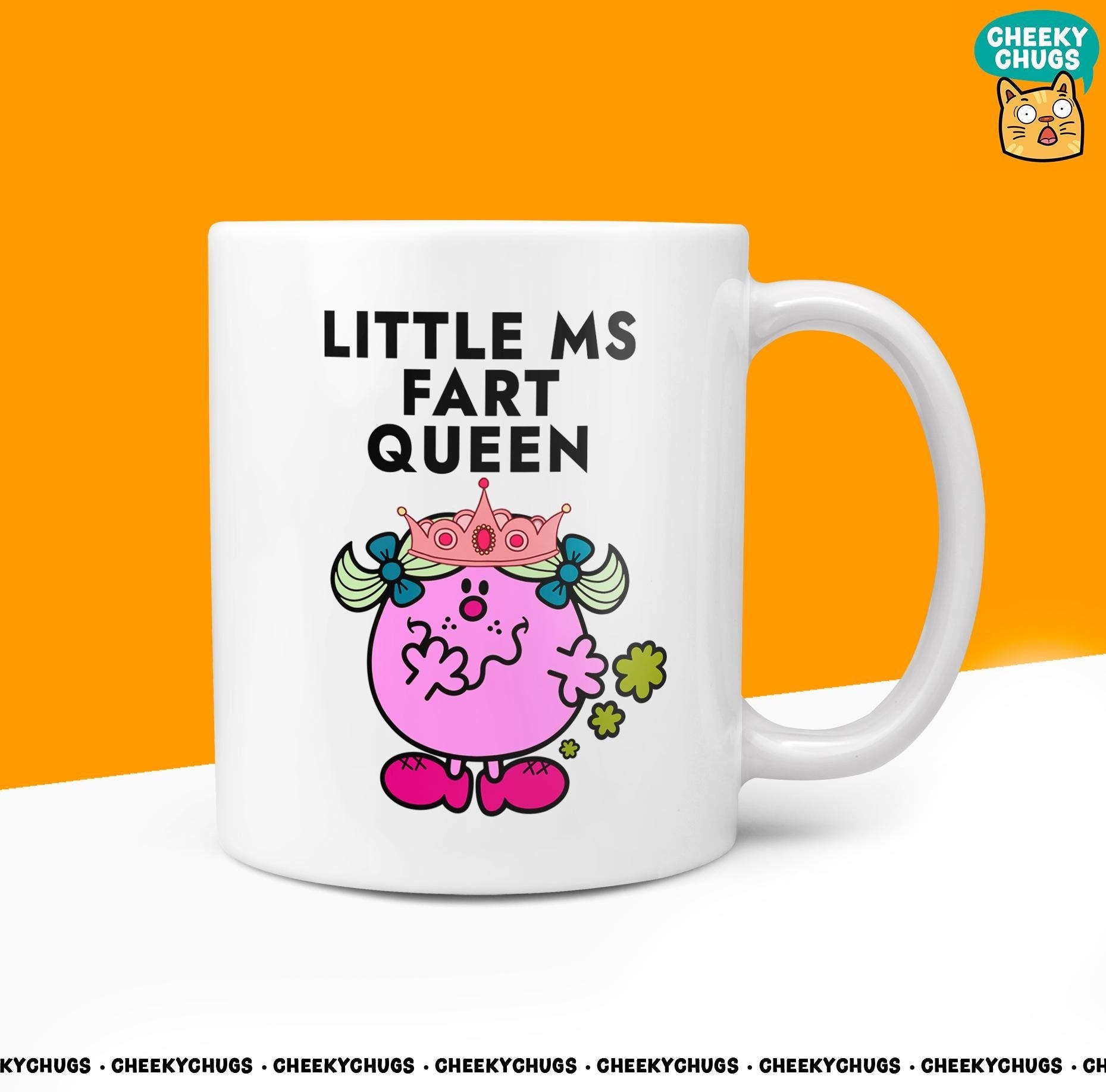 Novelty Little Ms FART QUEEN Mug Funny Women's Miss Her Gift Secret Santa Present Ceramic Novelty Parody Birthday Christmas Coffee Tea Cup - CheekyChugs