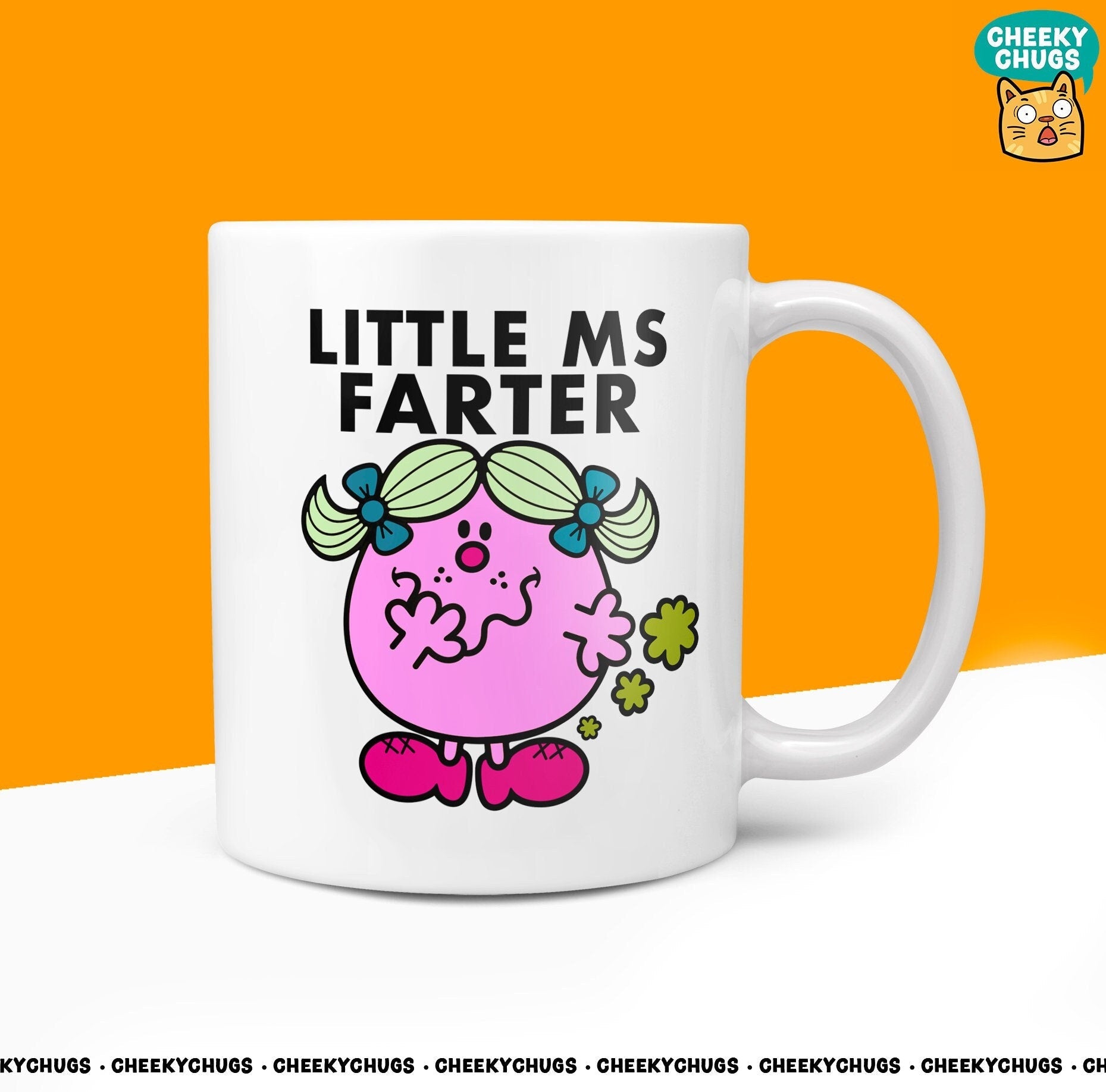 Novelty Little Ms FARTER 10oz Coffee Mug - Hilarious Gift For Farts Trumps Blow Offs - CheekyChugs