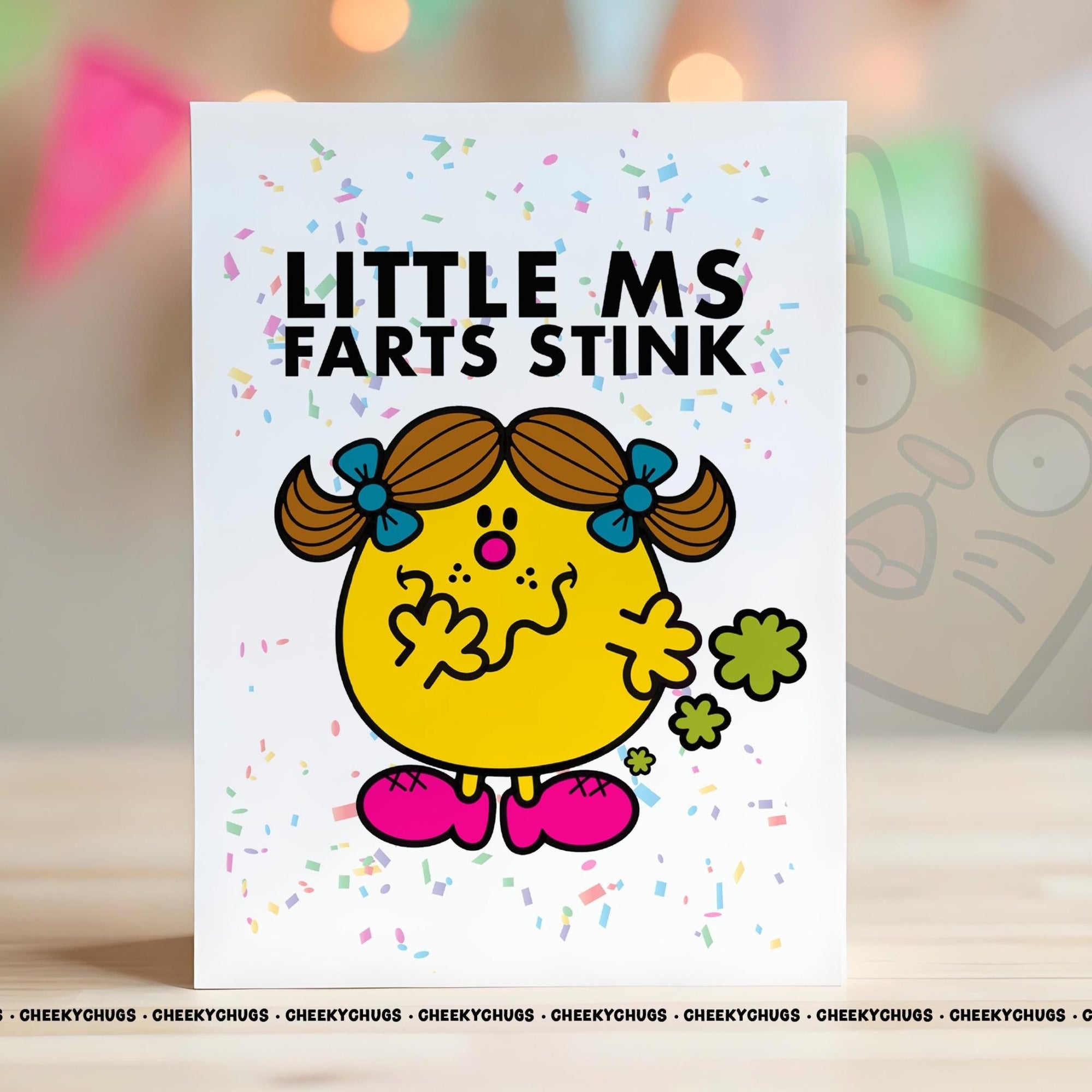 Novelty Little Ms FARTS STINK Greeting Card For Her Miss 21st 30th 40th 50th Friend Work Family Sister Birthday Christmas Card - CHUGS - 074 - CheekyChugs