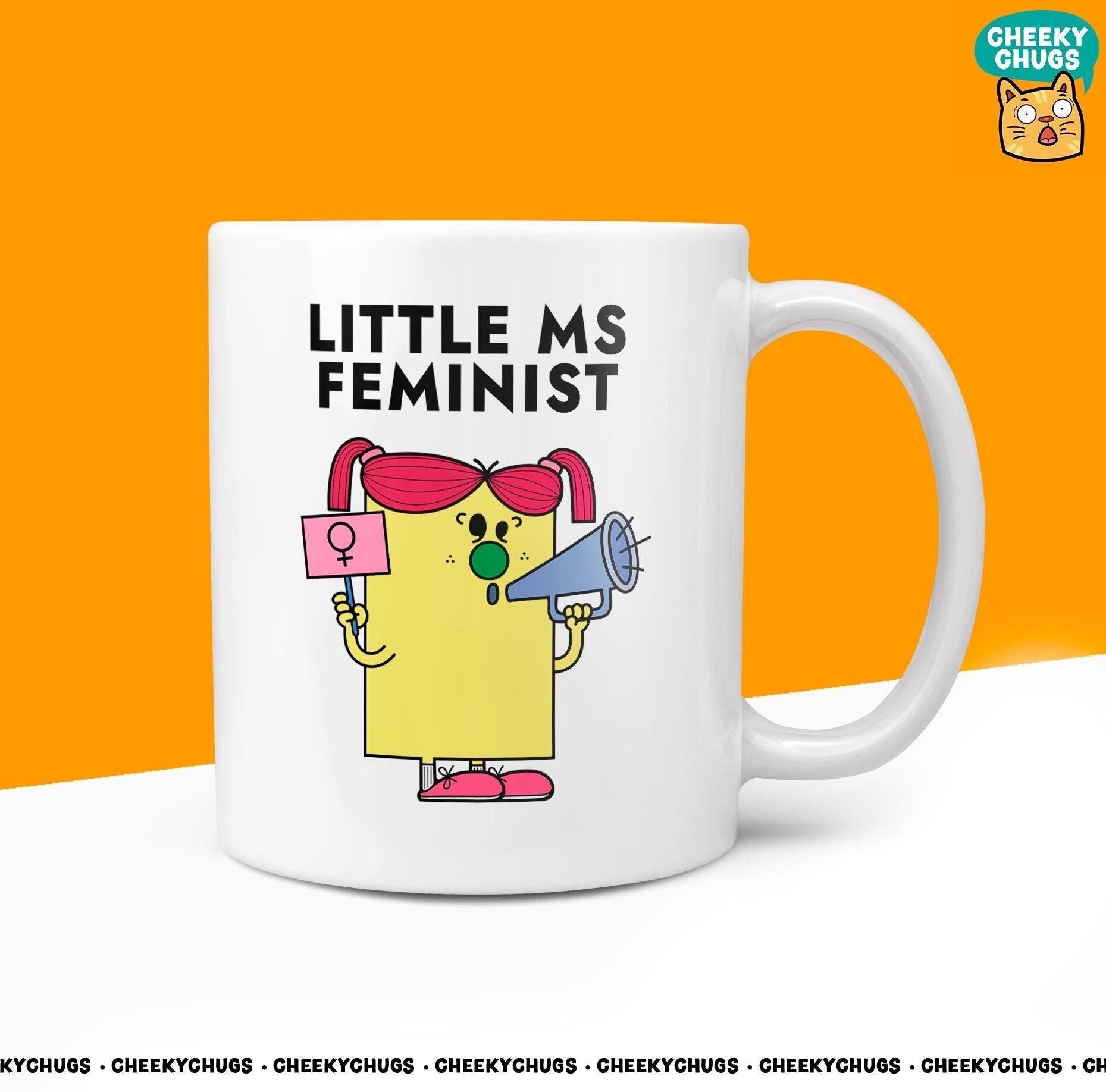 Novelty Little MS FEMINIST Mug Funny Women's Miss Her Gift Secret Santa Present Ceramic Novelty Parody Birthday Christmas Coffee Tea Cup - CheekyChugs