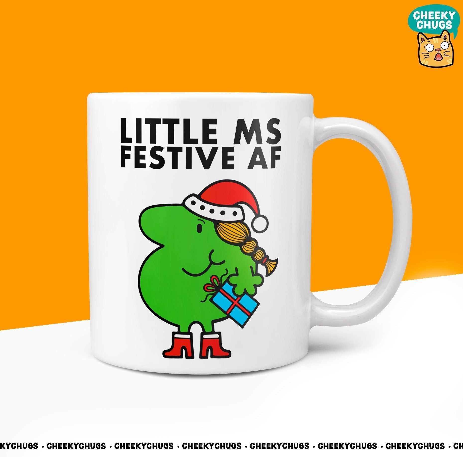 Novelty Little Ms FESTIVE AF Mug Funny Men Miss Her Gift Secret Santa Present Unique Ceramic Novelty Office Birthday Christmas Coffee Cup - CheekyChugs