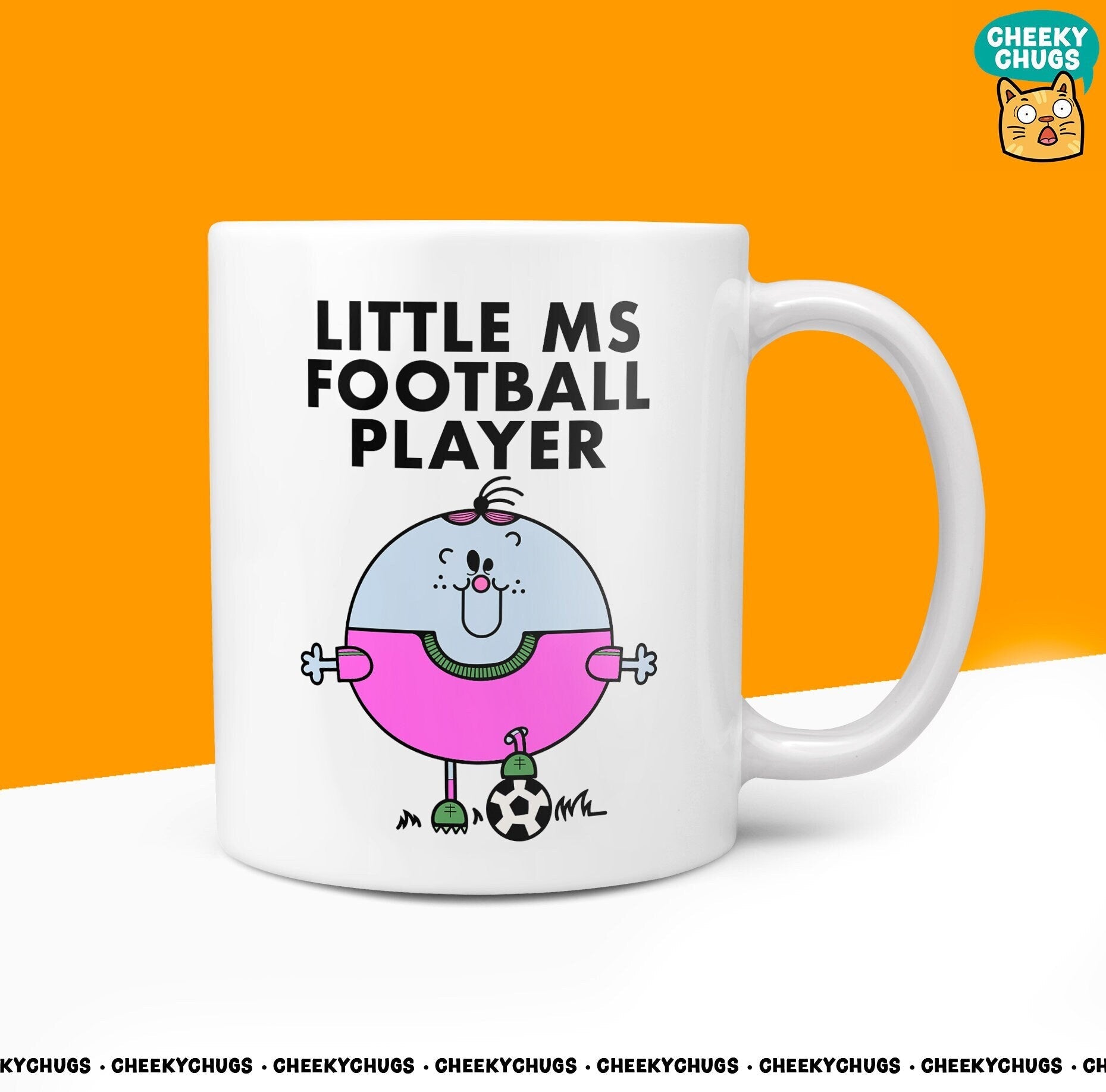 Novelty LITTLE Ms FOOTBALL PLAYER Mug Funny Women's Miss Her Gift Secret Santa Present Ceramic Novelty Birthday Christmas 10oz Coffee Cup - CheekyChugs