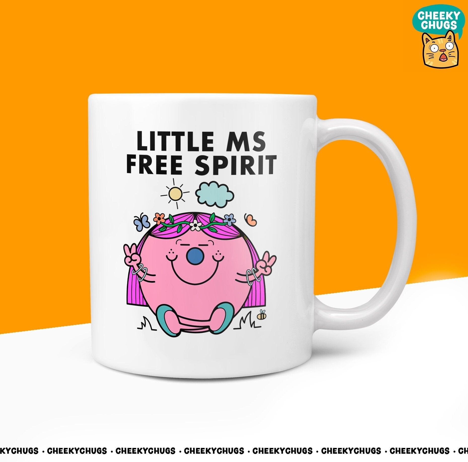 Novelty Little MS FREE SPIRIT 10oz Coffee Mug - Gift For Her Miss Female Funny Carefree Independent Woman Officer Secret Santa Gifts Mugs - CheekyChugs