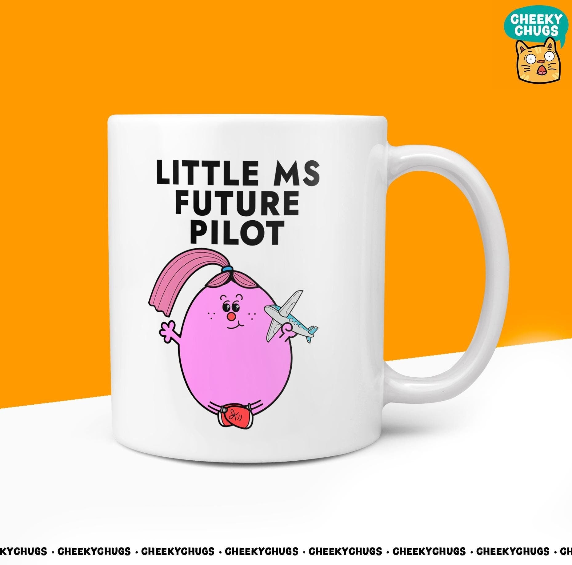 Novelty Little MS FUTURE PILOT Mug Funny Women's Girls Miss Gift Secret Santa Present Ceramic Birthday Christmas 10oz Coffee Tea Cup - CheekyChugs