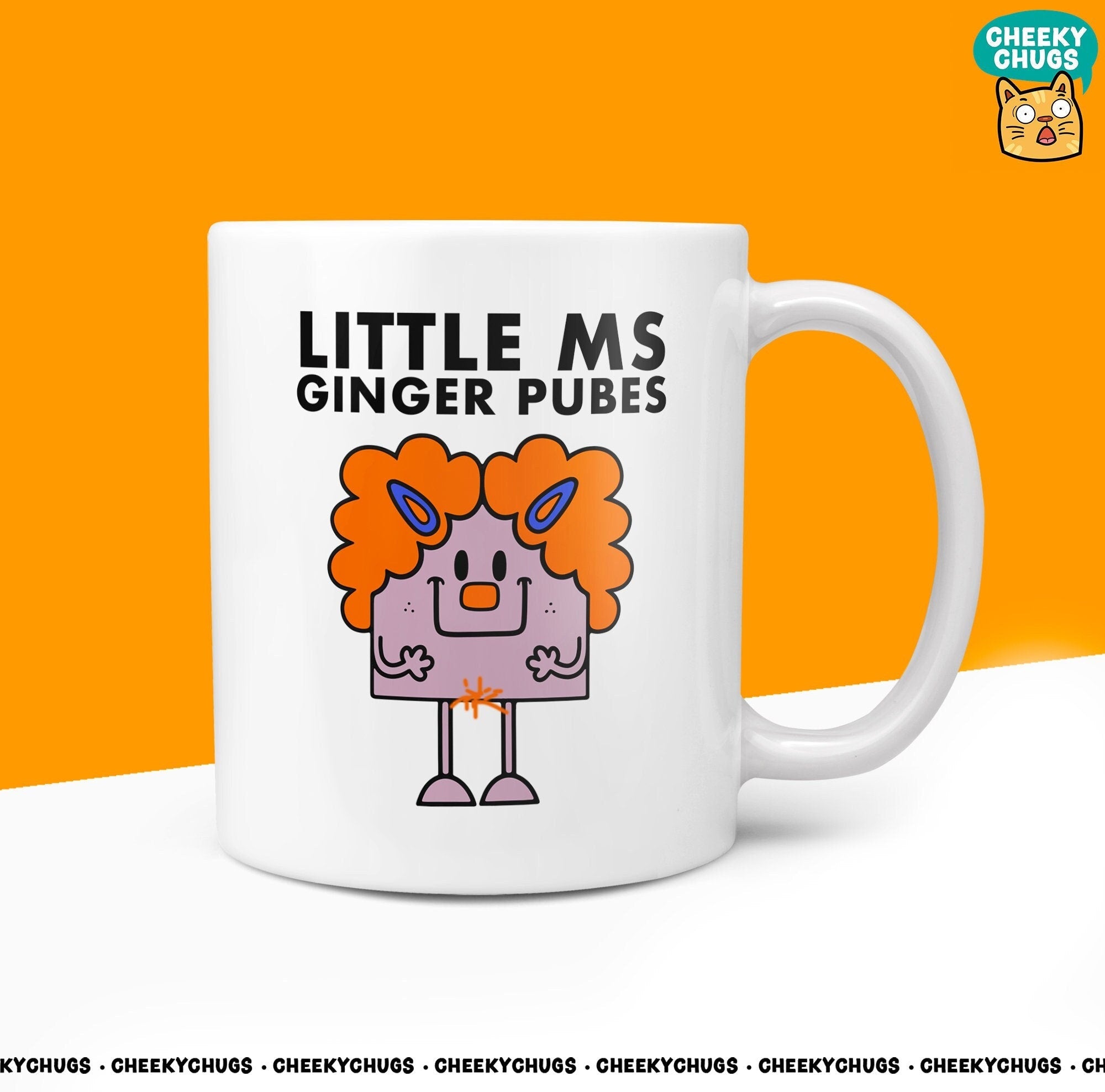 Novelty Little Ms GINGER PUBES Mug Funny Womens Miss Ladies Gift Secret Santa Present Unique Rude Ceramic Novelty Office Christmas 10oz - CheekyChugs