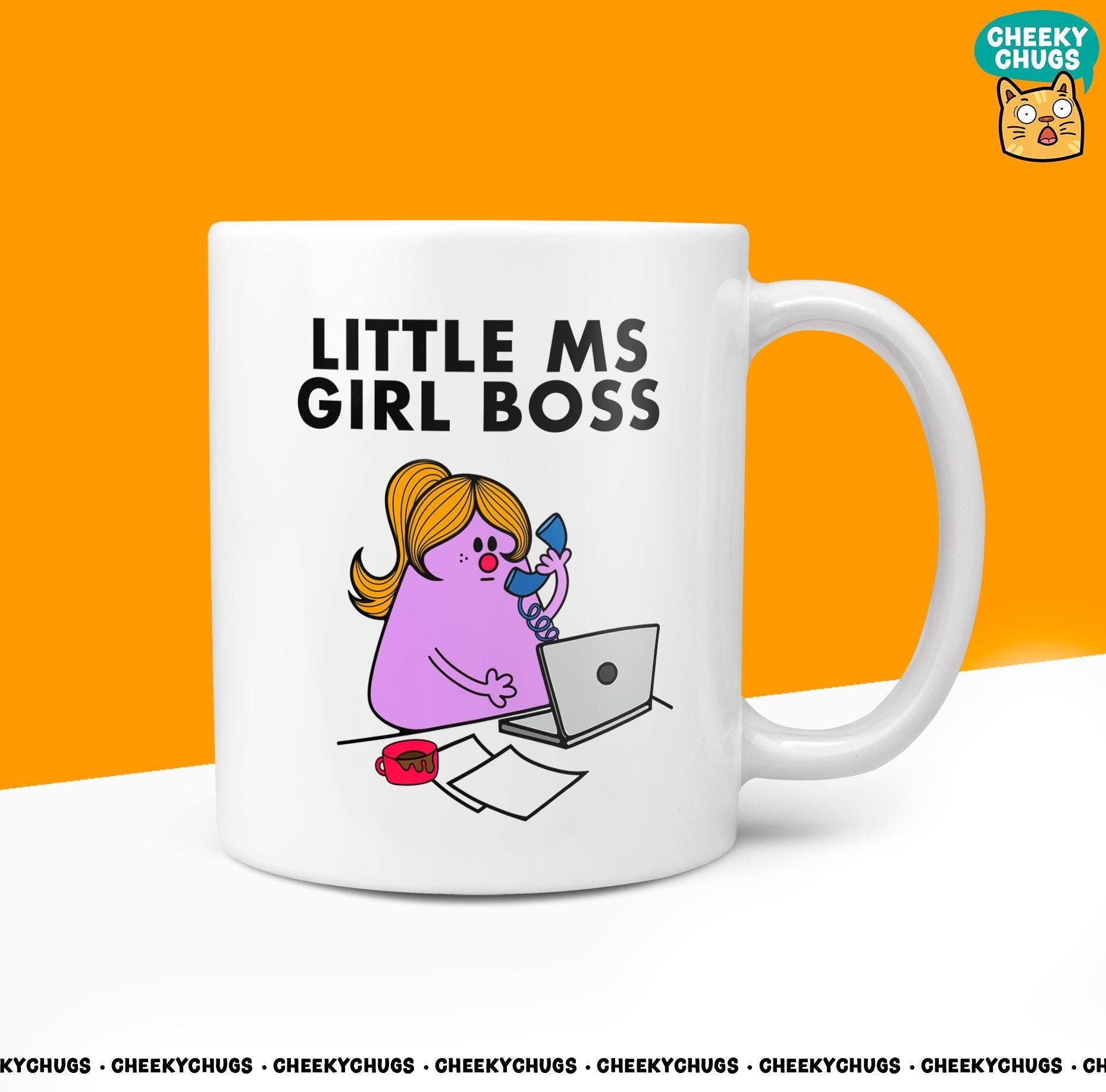 Novelty Little MS GIRL BOSS 10oz Coffee Mug - Funny Miss Female Cup For Christmas Birthday Gift Present Friend Coffee Mugs - CheekyChugs