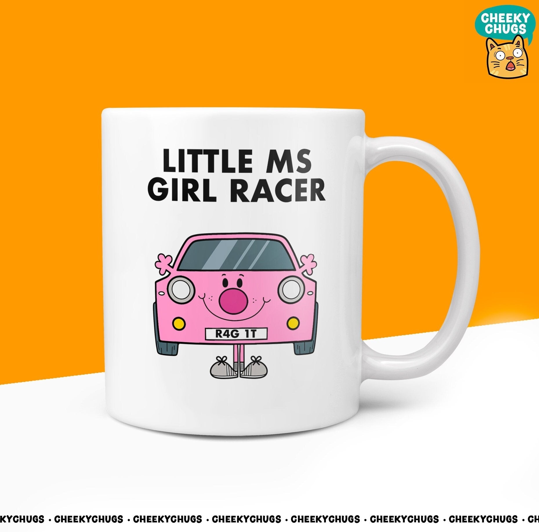 Novelty Little Ms GIRL RACER Mug Funny Women Miss Her Gift Passed Driving Test Unique Ceramic Novelty Office Birthday Christmas 10oz Coffee - CheekyChugs