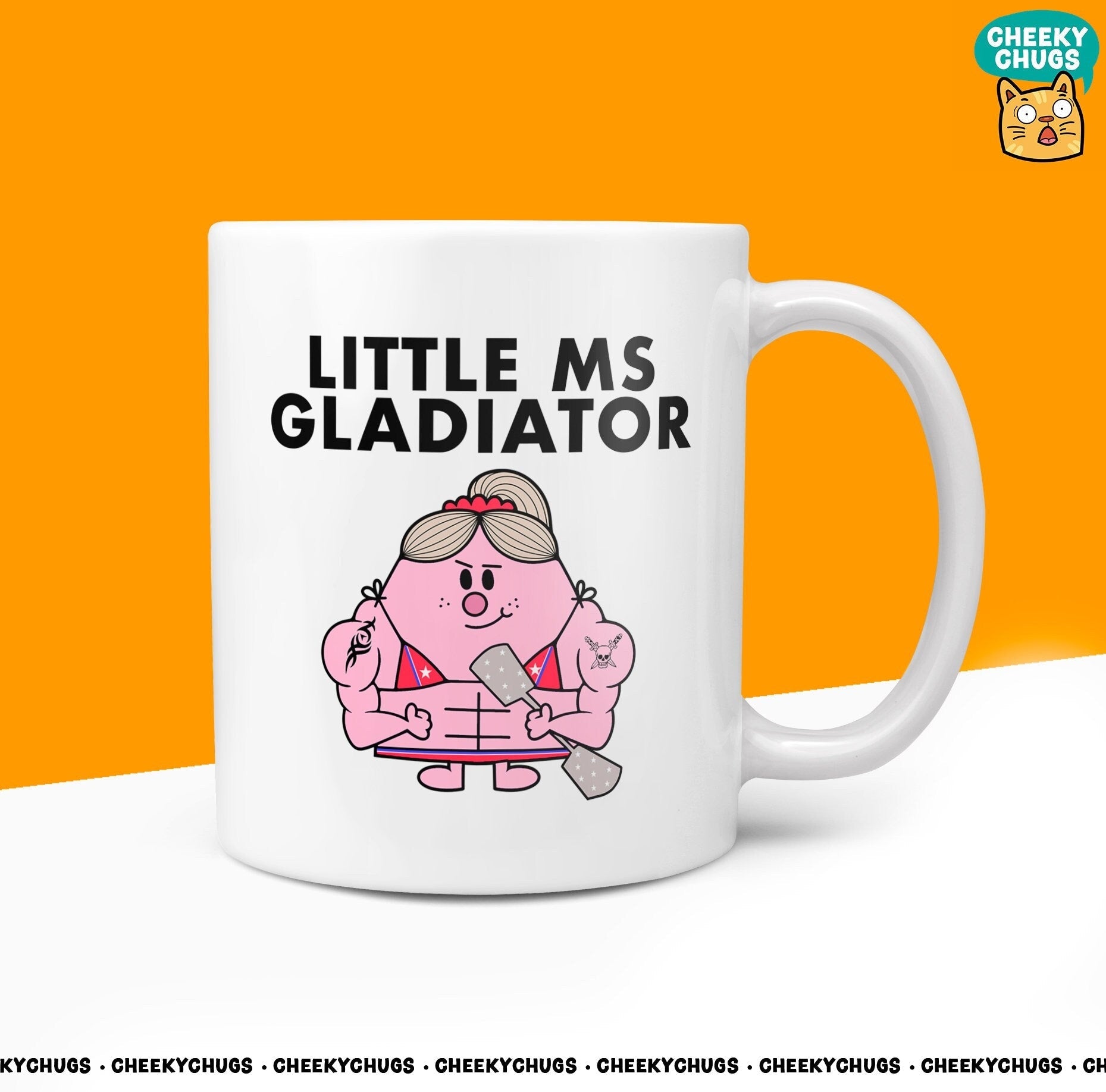 Novelty LITTLE MS GLADIATOR Mug Funny Miss Women's Her Gift Secret Santa Present Gladiators Unique Ceramic Novelty Birthday Christmas 10oz - CheekyChugs