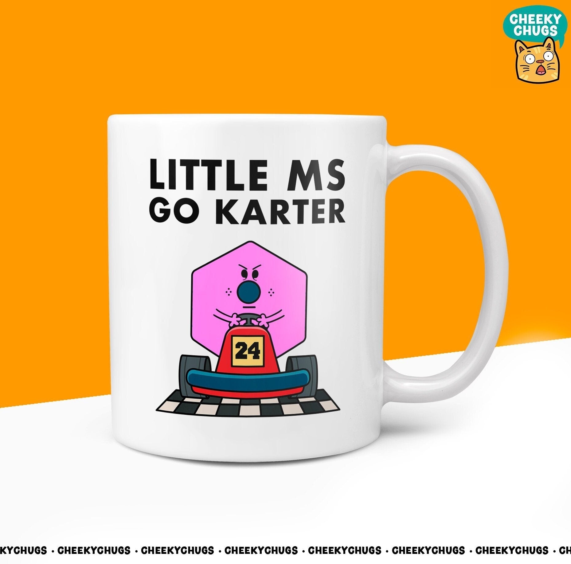 Novelty Little Ms GO KARTER Mug Funny Miss Women Gift Secret Santa Present Ceramic Novelty Office Birthday Christmas 10oz Coffee Tea Cup - CheekyChugs