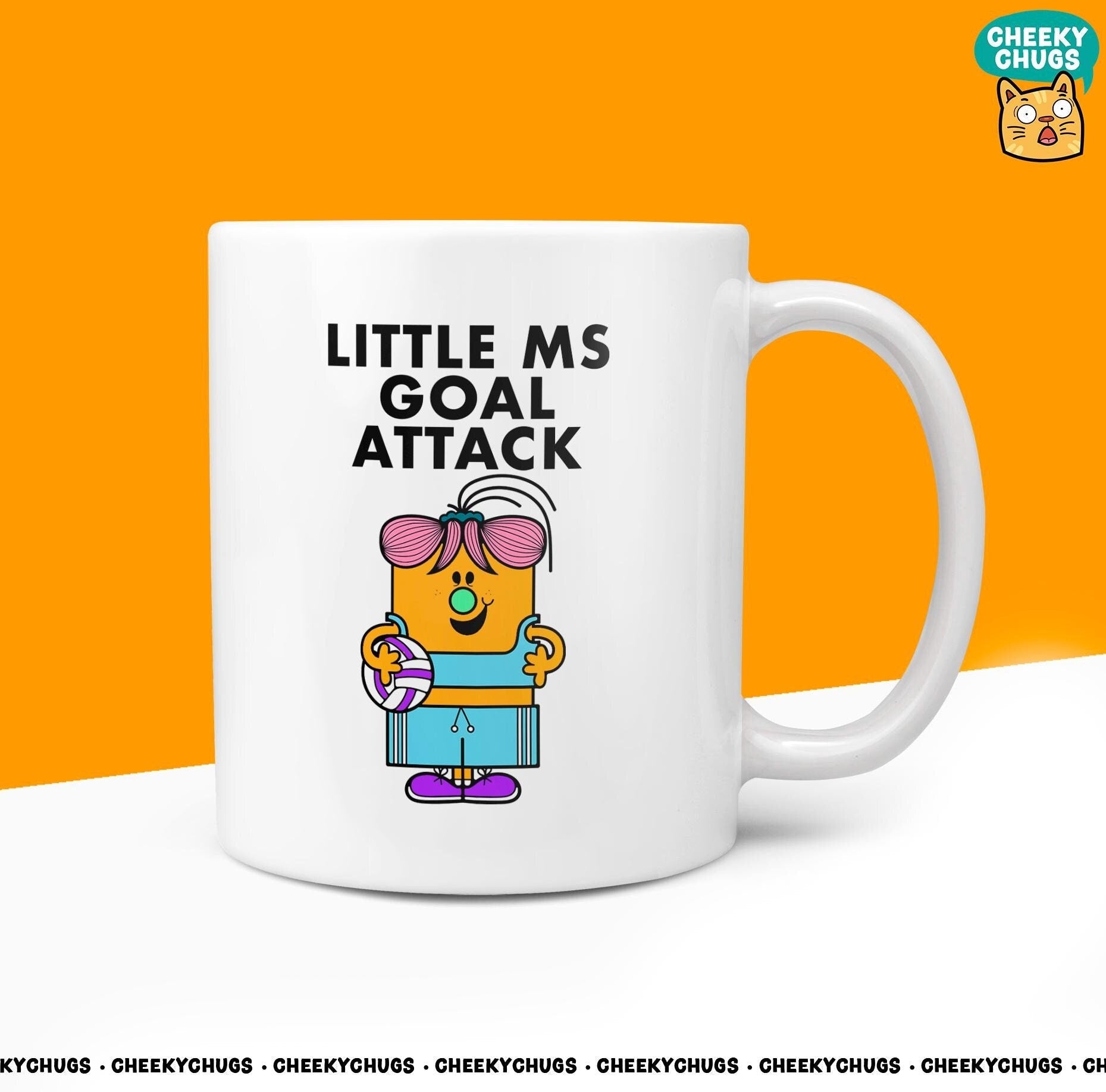 Novelty Little MS GOAL ATTACK Mug Funny Women's Miss Ladies Gift Secret Santa Present Ceramic Novelty Netball Birthday Christmas 10oz - CheekyChugs