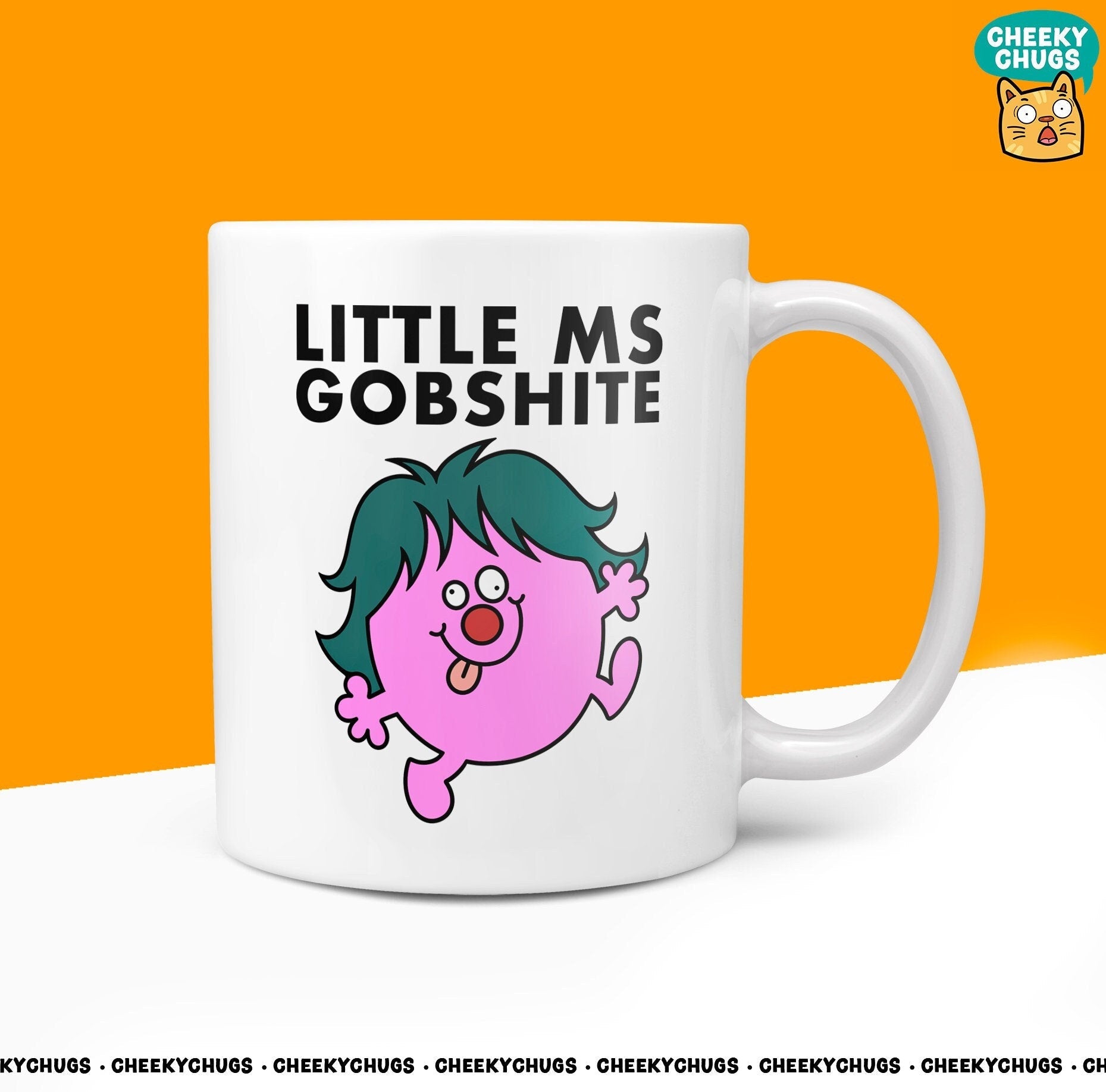 Novelty Little Ms GOBSHITE 10oz Coffee Mug - Funny Gifts For Friend Chatterbox Miss Talks Too Much Secret Santa Gift Birthday Christmas - CheekyChugs
