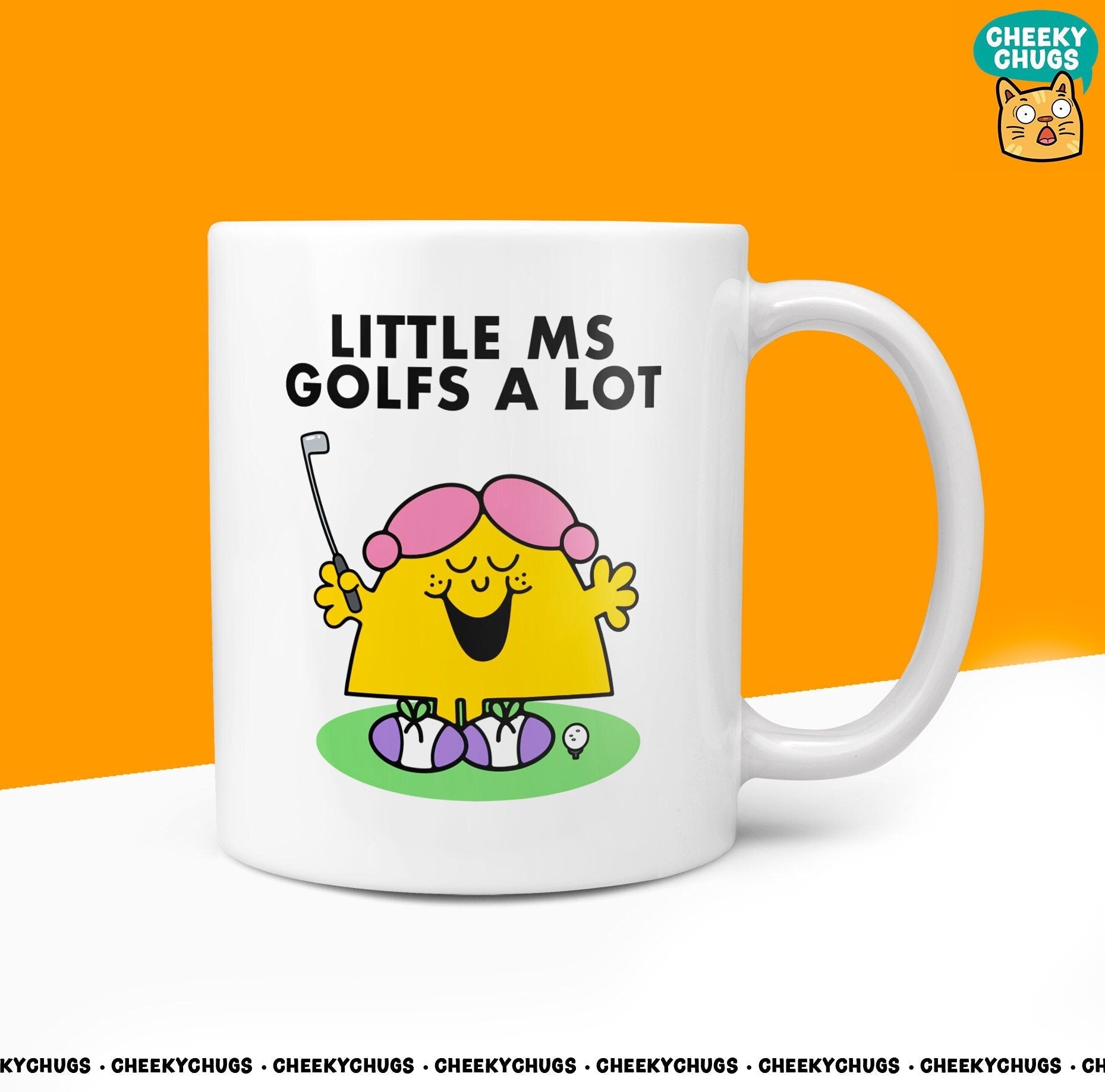 Novelty Little MS GOLFS A LOT 10oz Coffee Mug - Funny Miss Female Cup For Christmas Birthday Gift Present Friend Golfing Coffee Mugs - CheekyChugs