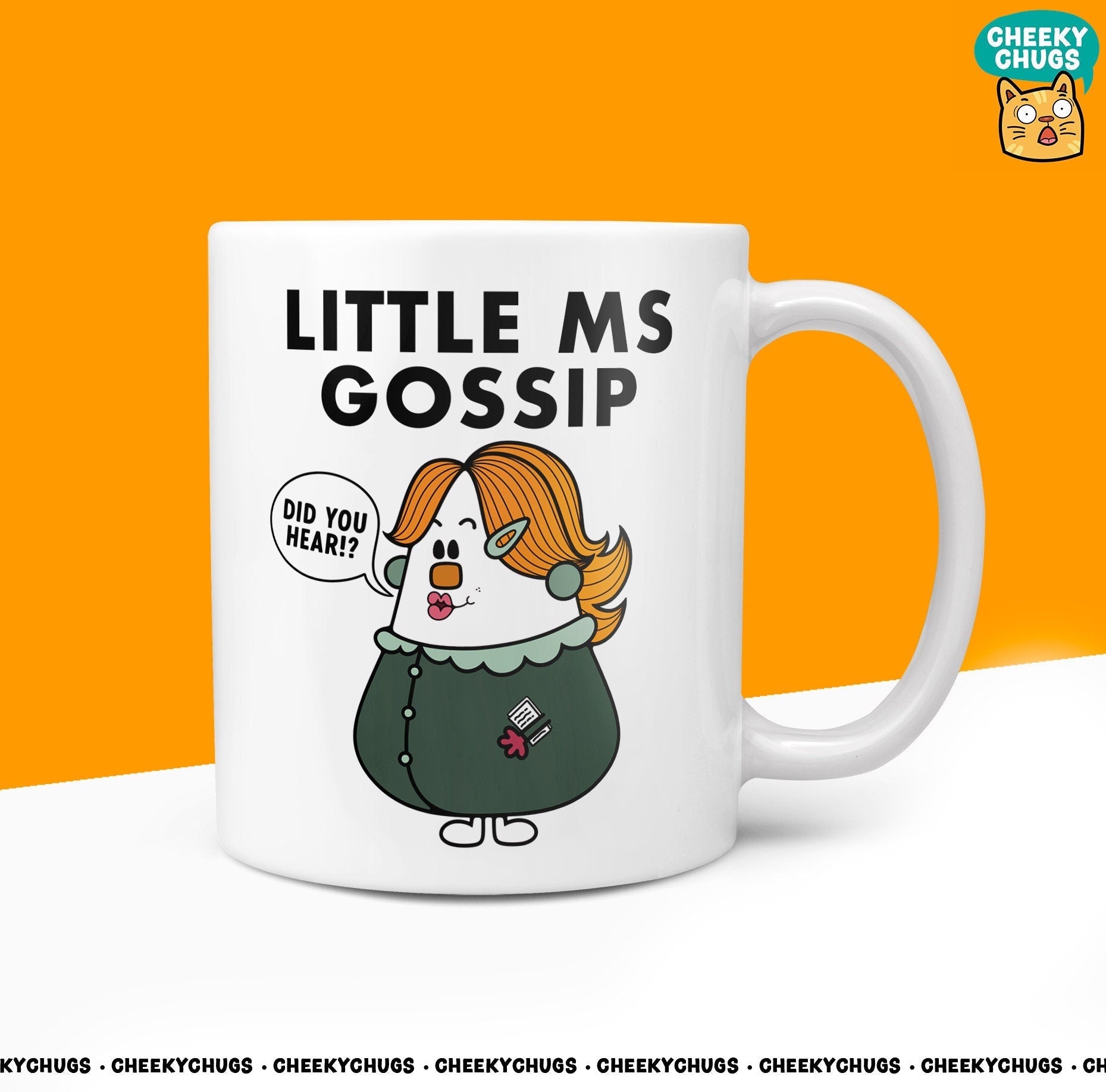 Novelty Little Ms GOSSIP Mug Funny Men Miss Her Gift Secret Santa Present Unique Ceramic Novelty Office Birthday Christmas 10oz Cup - CheekyChugs