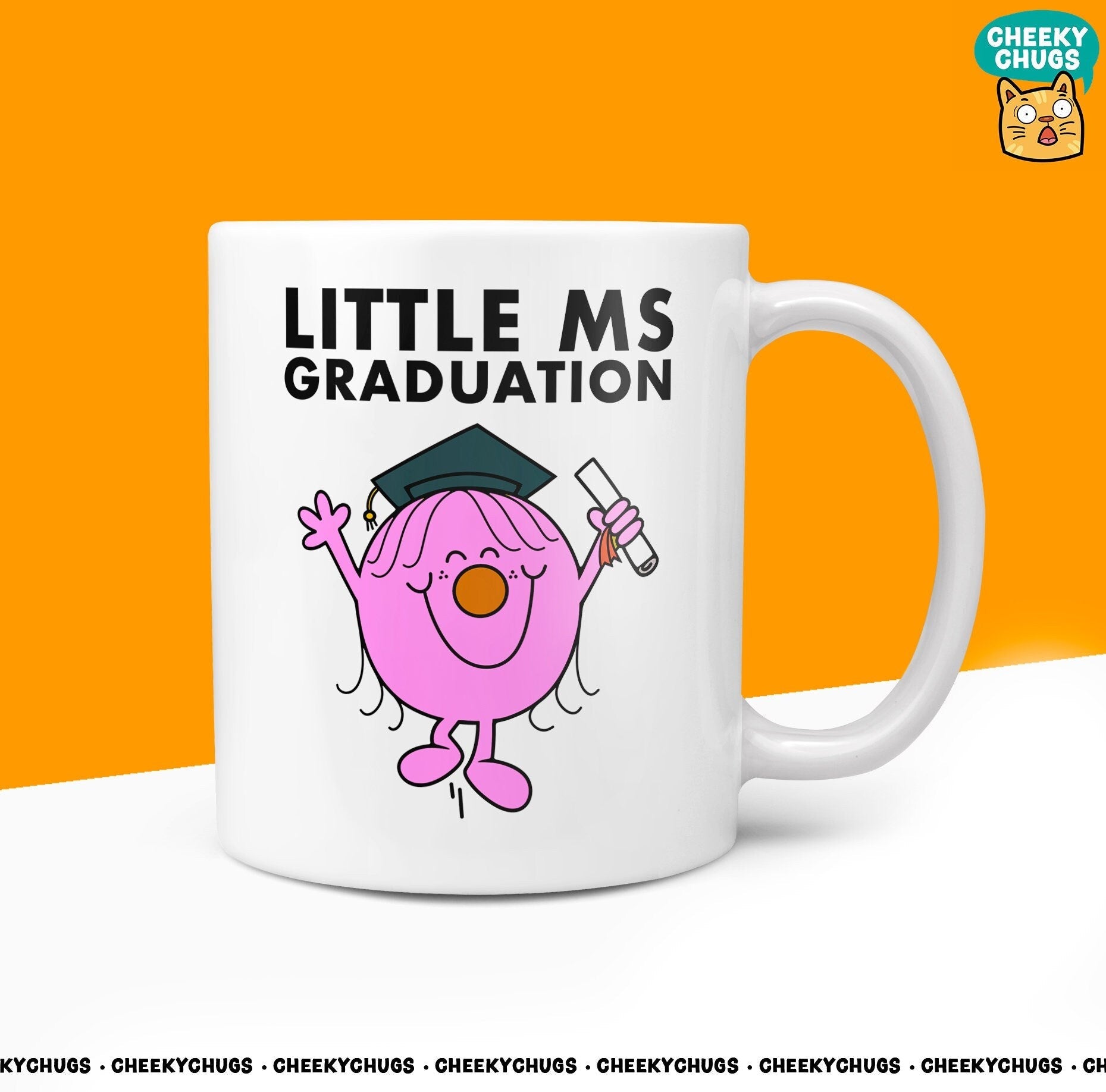 Novelty Little Ms GRADUATION 10oz Coffee Mug - Funny Gifts For Graduating Uni College Party Present Cap Graduate - CheekyChugs
