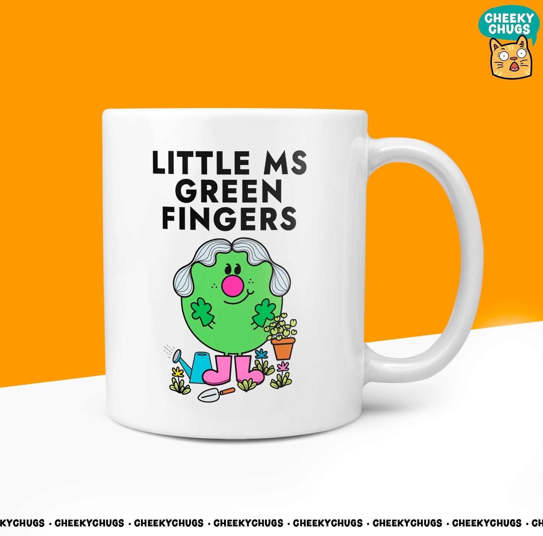 Novelty Little MS GREEN FINGERS Mug Funny Women's Miss Her Gift Secret Santa Present Ceramic Novelty Parody Birthday Christmas Tea Cup - CheekyChugs