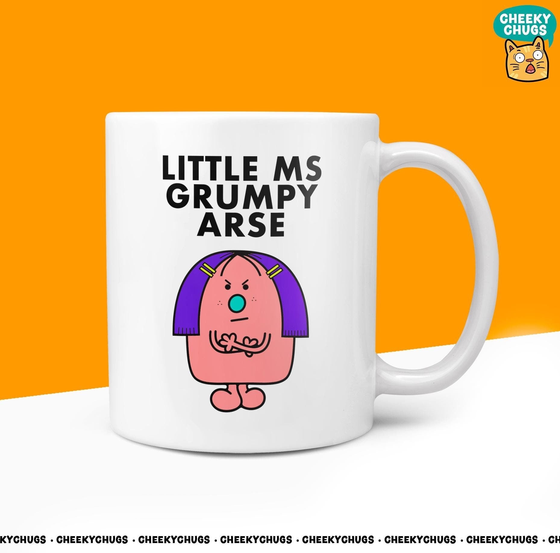 Novelty Little MS GRUMPY ARSE 10oz Coffee Mug - Funny Miss Female Cup For Christmas Birthday Gift Present Friend Coffee Mugs - CheekyChugs