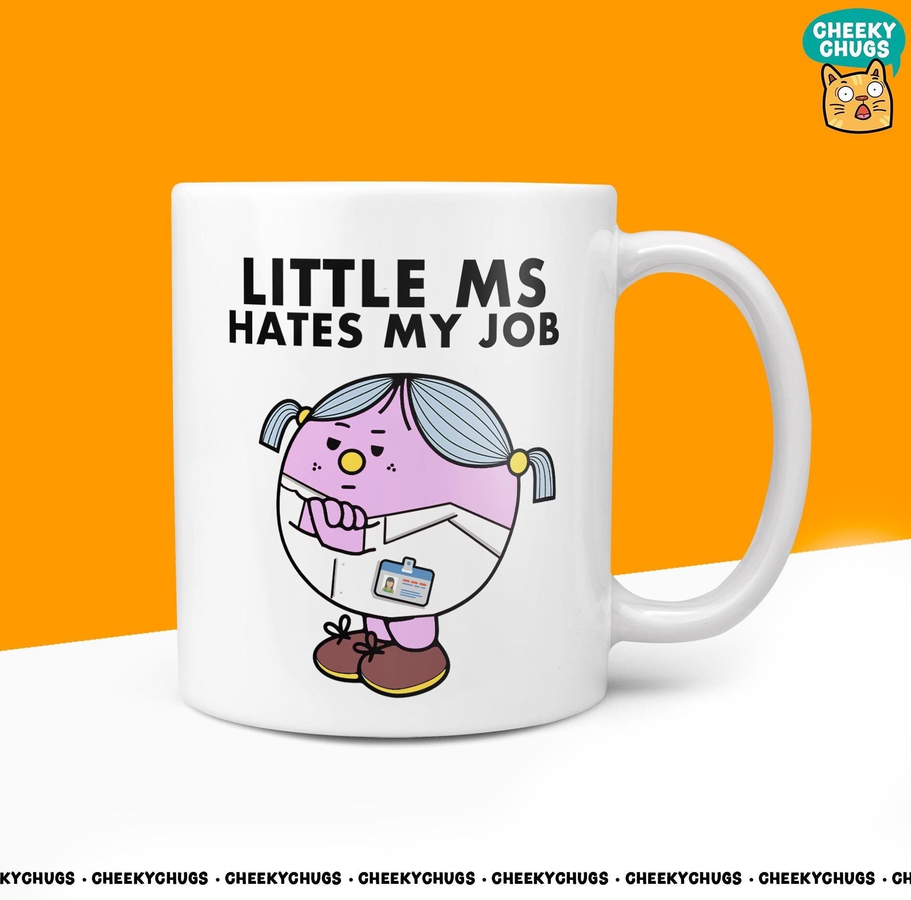 Novelty Little Ms HATES MY JOB 10oz Coffee Mug - Funny Miss Female Cup For Christmas Birthday Gift Present Friend Coffee Mugs - CheekyChugs