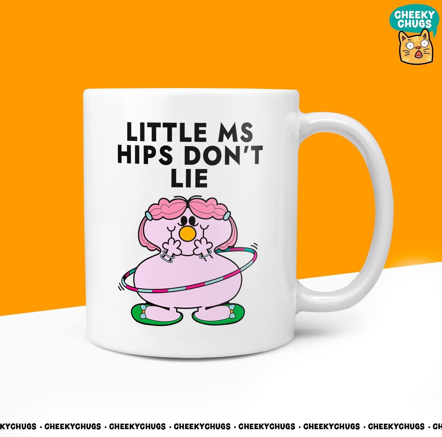 Novelty Little Ms HIPS DON'T LIE Mug Funny Women's Miss Her Gift Secret Santa Present Ceramic Parody Birthday Christmas Coffee Tea Cup - CheekyChugs