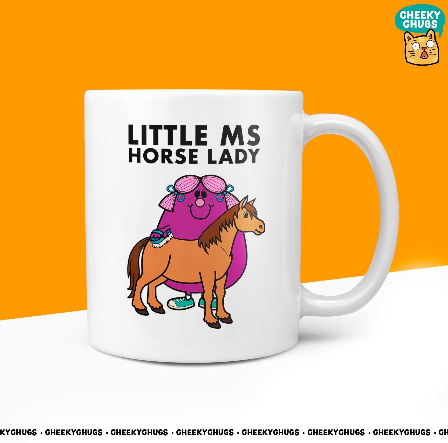 Novelty Little Ms HORSE LADY Mug Funny Miss Women Gift Secret Santa Present Ceramic Novelty Office Birthday Christmas 10oz Coffee Tea Cup - CheekyChugs