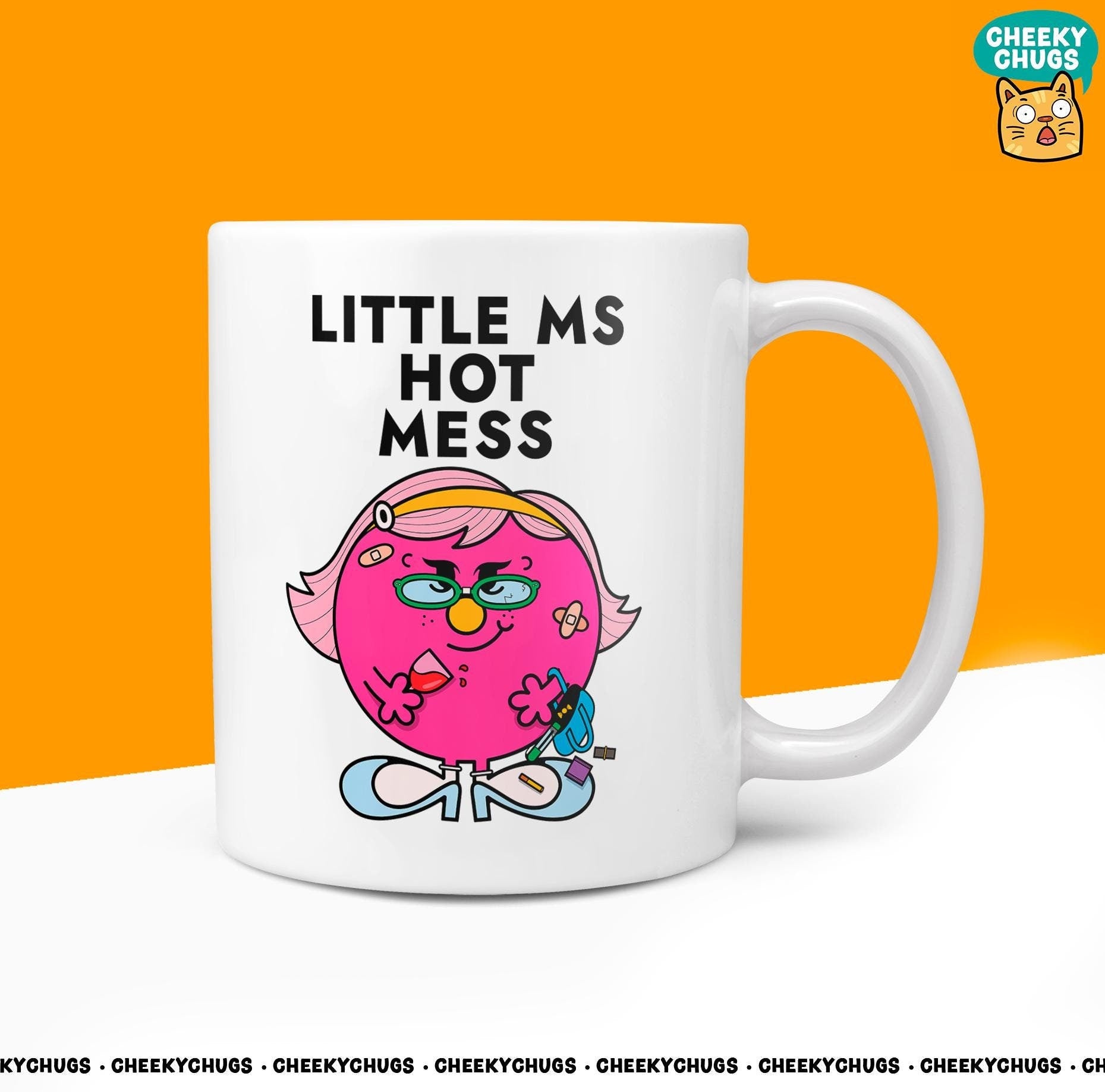 Novelty Little MS HOT MESS 2 Mug Funny Women's Miss Her Gift Secret Santa Present Ceramic Novelty Parody Birthday Christmas Tea Cup - CheekyChugs
