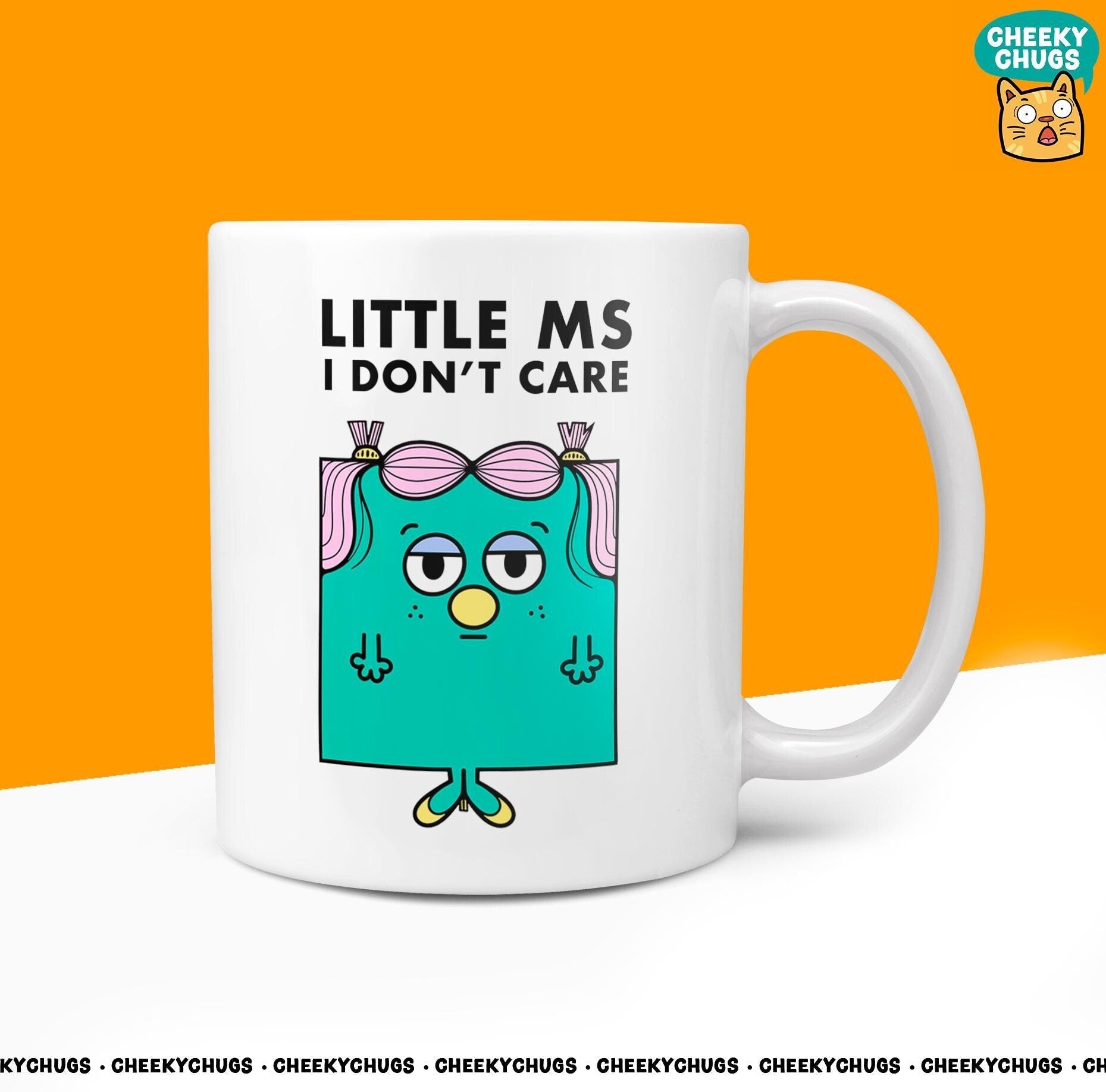 Novelty Little Ms I DON'T CARE Mug Funny Women's Miss Ladies Gift Secret Santa Present Ceramic Novelty Unique Birthday Christmas 10oz - CheekyChugs