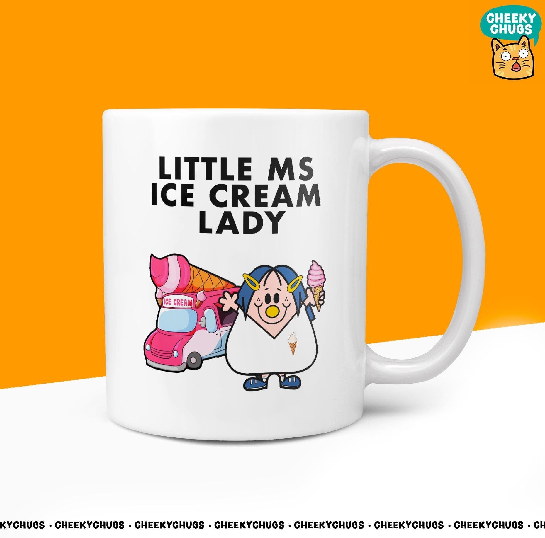 Novelty Little Ms ICE CREAM LADY 10oz Coffee Mug - Funny Miss Female Cup For Christmas Birthday Gift Present Friend Coffee Mugs - CheekyChugs