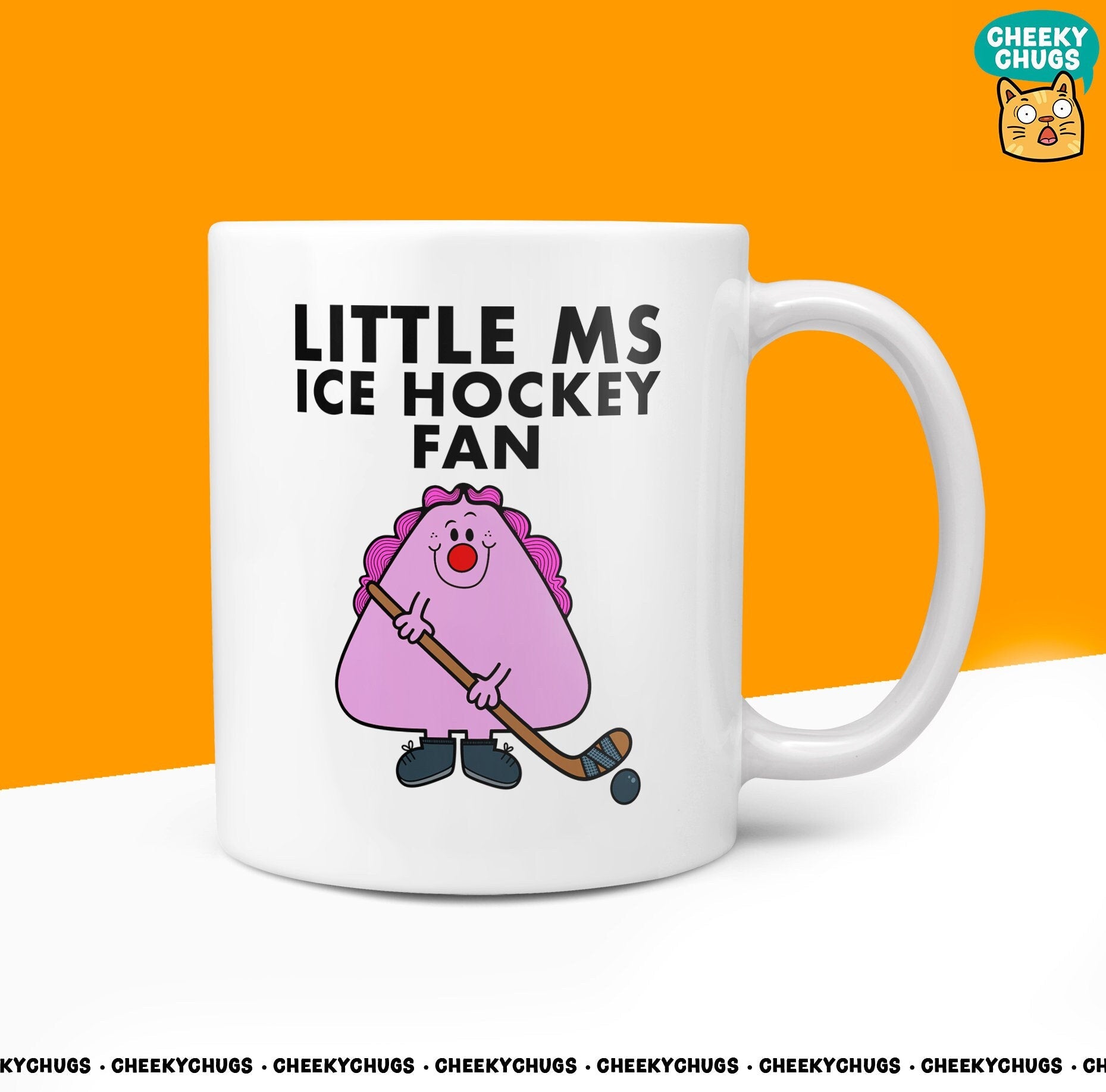Novelty Little Ms ICE HOCKEY FAN 10oz Coffee Mug - Funny Gifts For Ice Hockey Lover Miss Office Work Secret Santa Gift Birthday Christmas - CheekyChugs