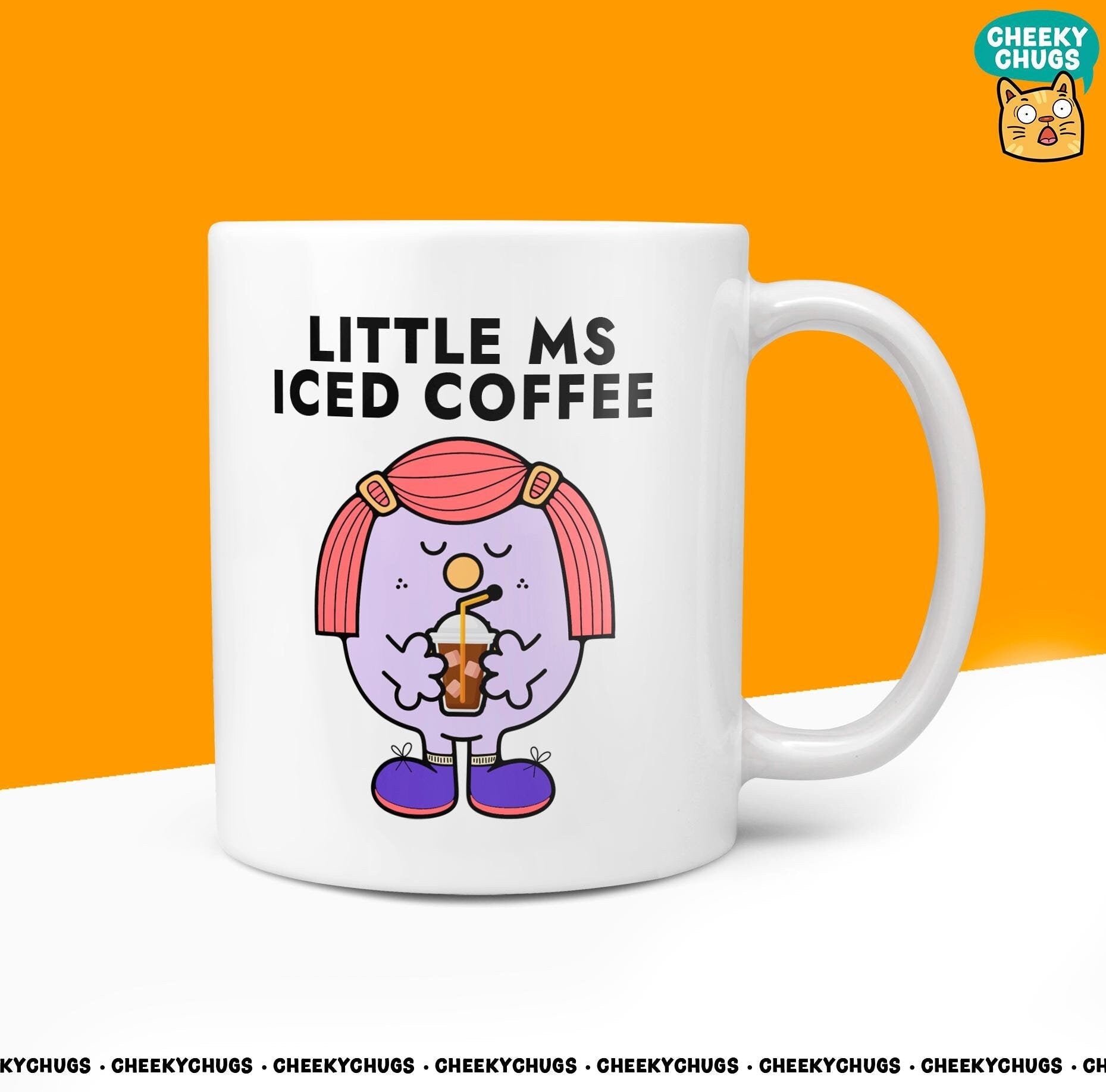 Novelty Little MS ICED COFFEE Mug Funny Women's Miss Her Gift Secret Santa Present Ceramic Novelty Parody Birthday Christmas Coffee Tea Cup - CheekyChugs