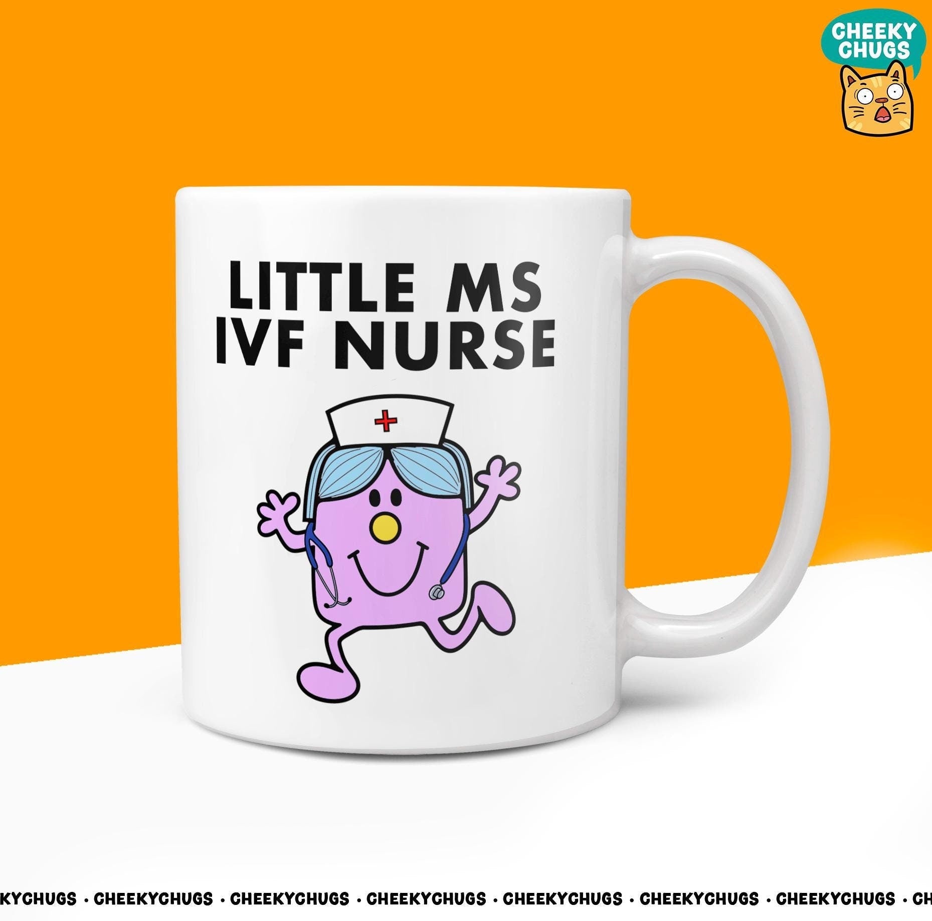 Novelty Little MS IVF NURSE 10oz Coffee Mug - Funny Gift Ideas For Her Miss Women Nhs Hospital Children Birthday Christmas Gifts - CheekyChugs