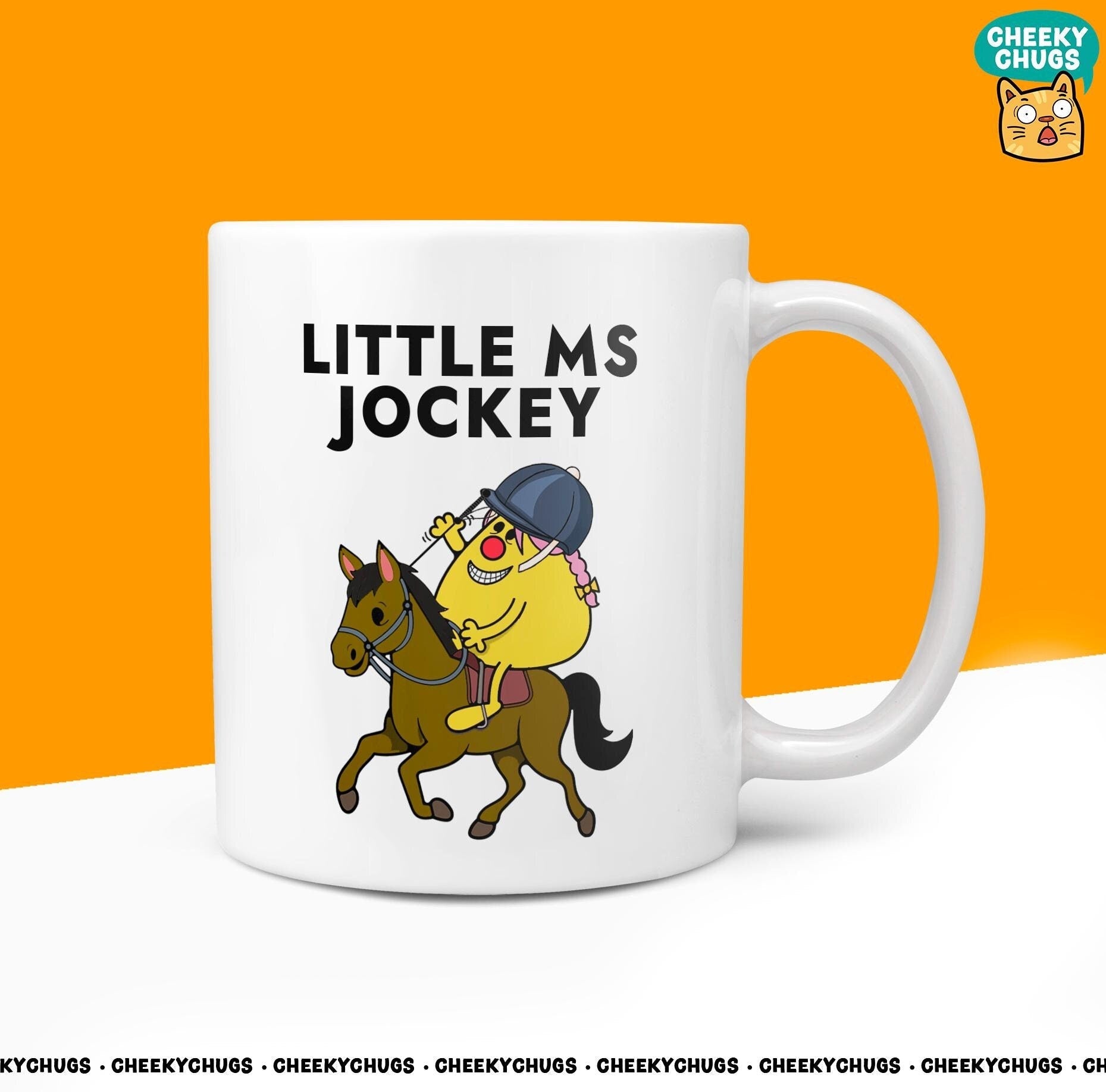Novelty Little Ms JOCKEY 10oz Coffee Mug - Horse Gifts For Her Miss Female Riding Dressage Racing Stables Gift Birthday Christmas - CheekyChugs