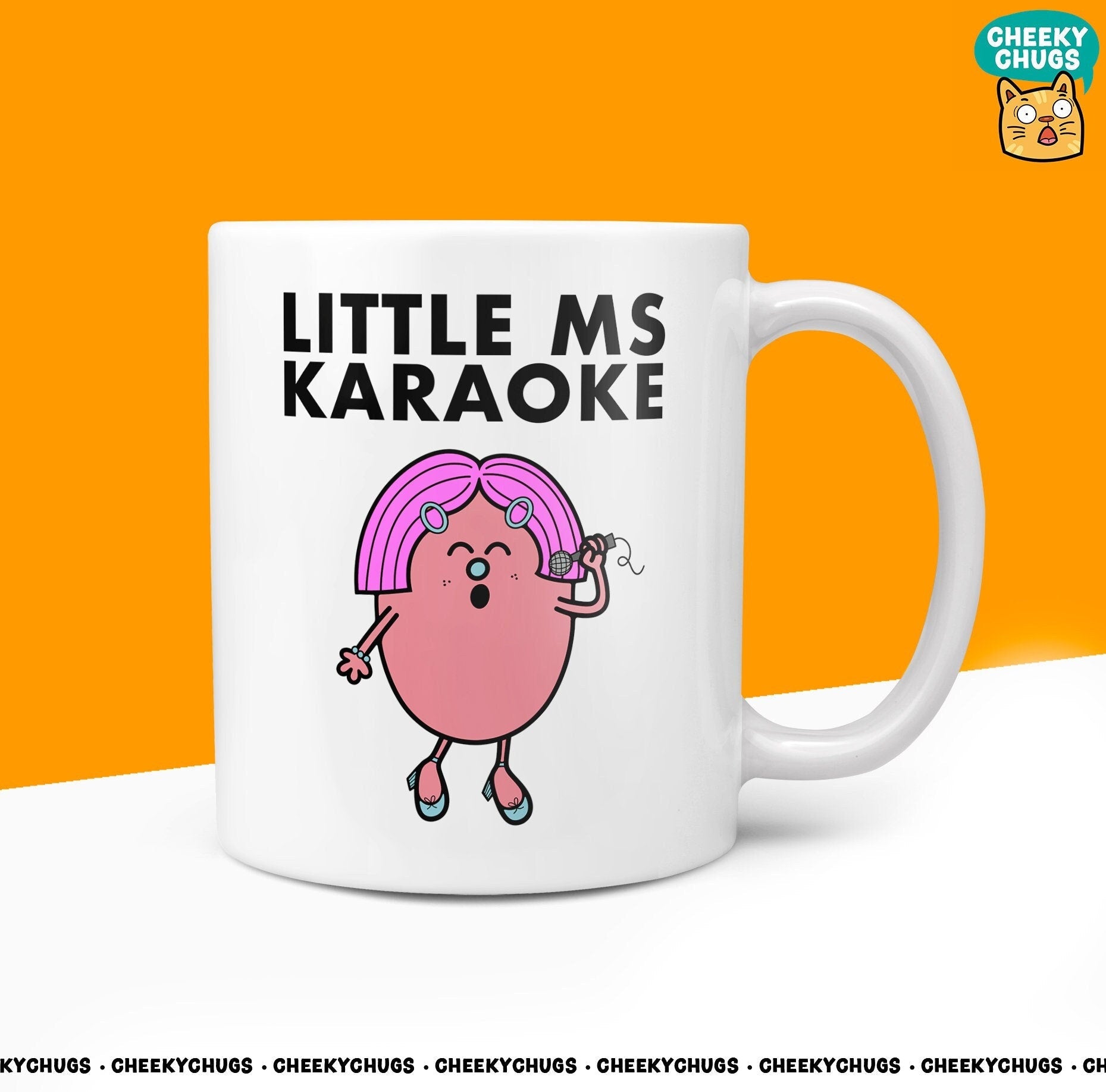 Novelty Little Ms KARAOKE Mug Funny Womens Miss Ladies Gift Secret Santa Present Unique Female Ceramic Novelty Birthday Christmas - CheekyChugs
