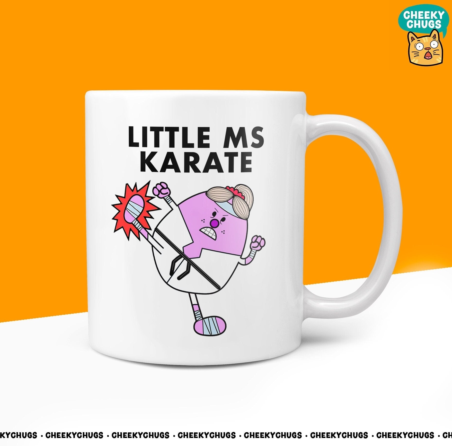 Novelty Little MS KARATE 10oz Coffee Mug - Funny Gift Ideas For Her Miss Women Karate Class Inspired Office Birthday Christmas Gifts - CheekyChugs
