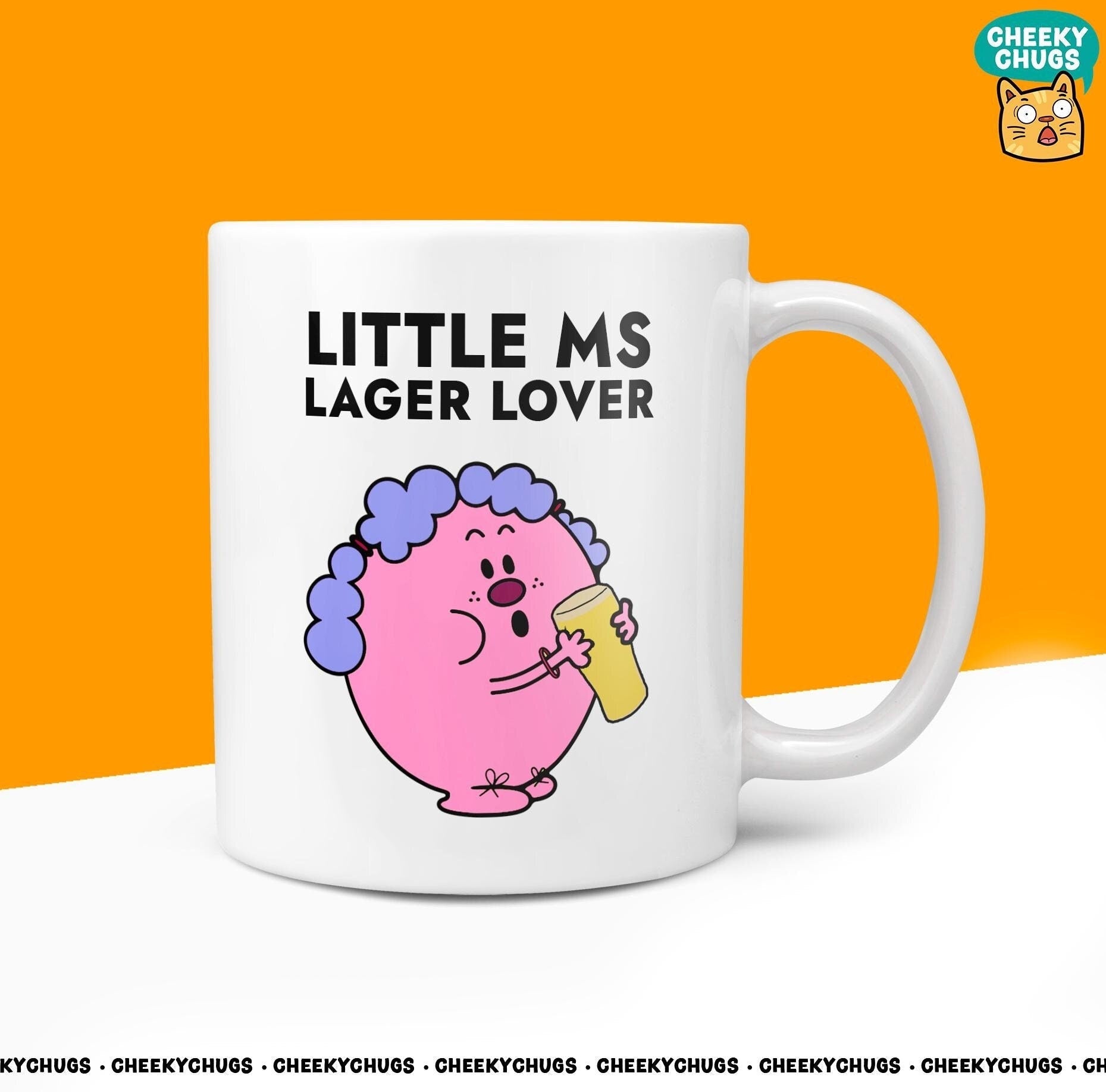 Novelty Little MS LAGER LOVER Mug Funny Women's Miss Her Gift Secret Santa Present Ceramic Novelty Parody Birthday Christmas Coffee Tea Cup - CheekyChugs