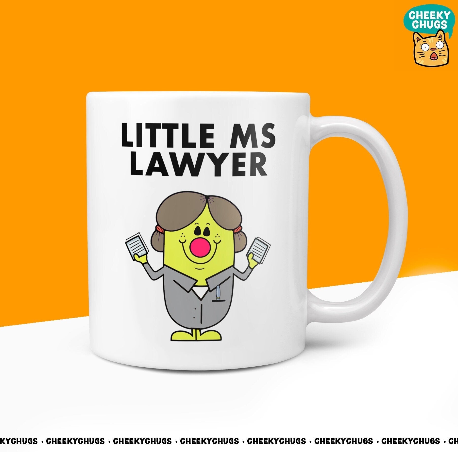 Novelty Little Ms LAWYER 10oz Coffee Mug - Gift for Women Miss Legal Court Law Attorney Barrister Present Ideas For Birthday Christmas Her - CheekyChugs