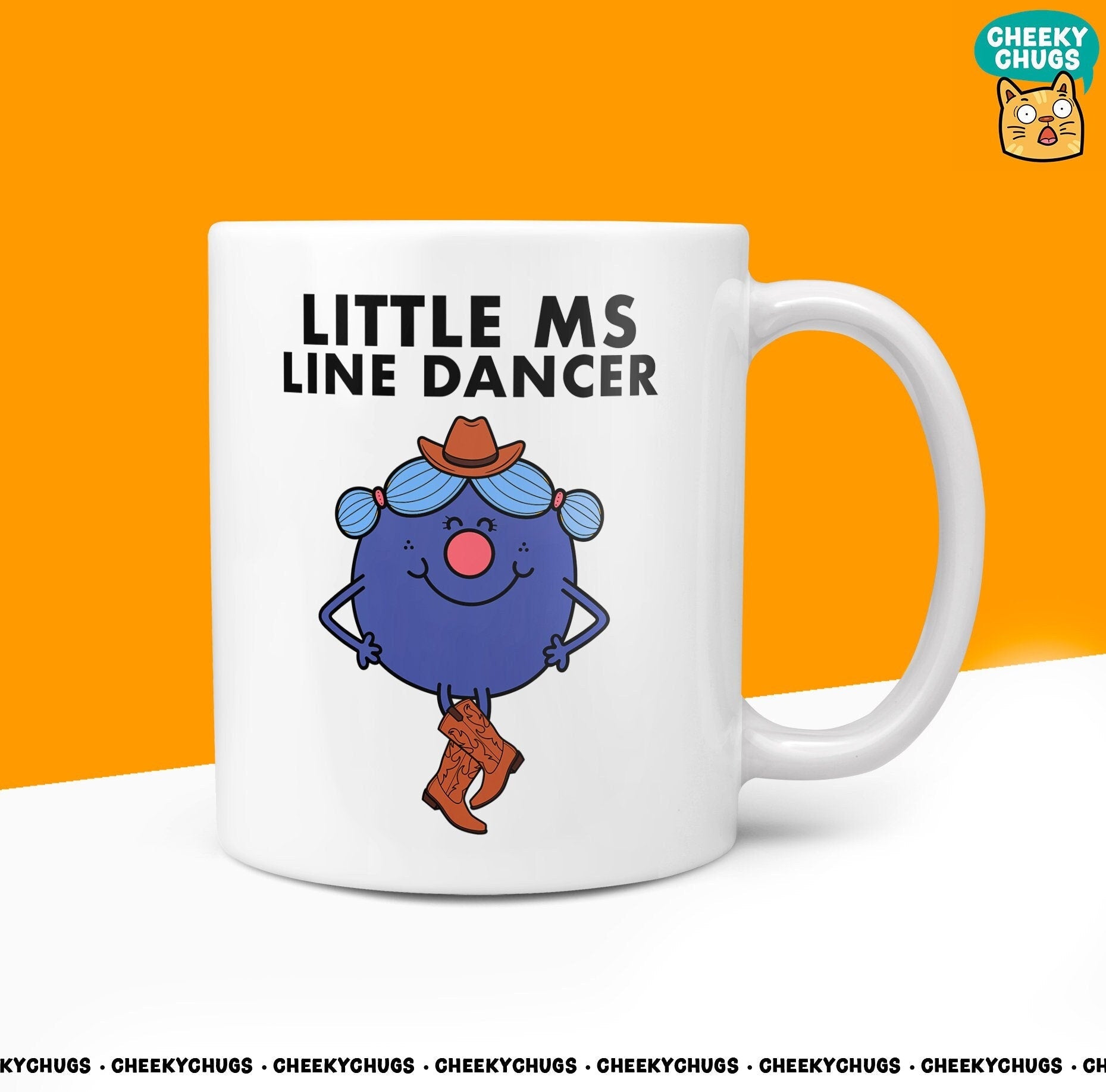 Novelty LITTLE Ms LINE DANCER Mug Funny Miss Women Her Gift Gifts Work Dacing Office Birthday Christmas 10oz Coffee Tea Cup - CheekyChugs
