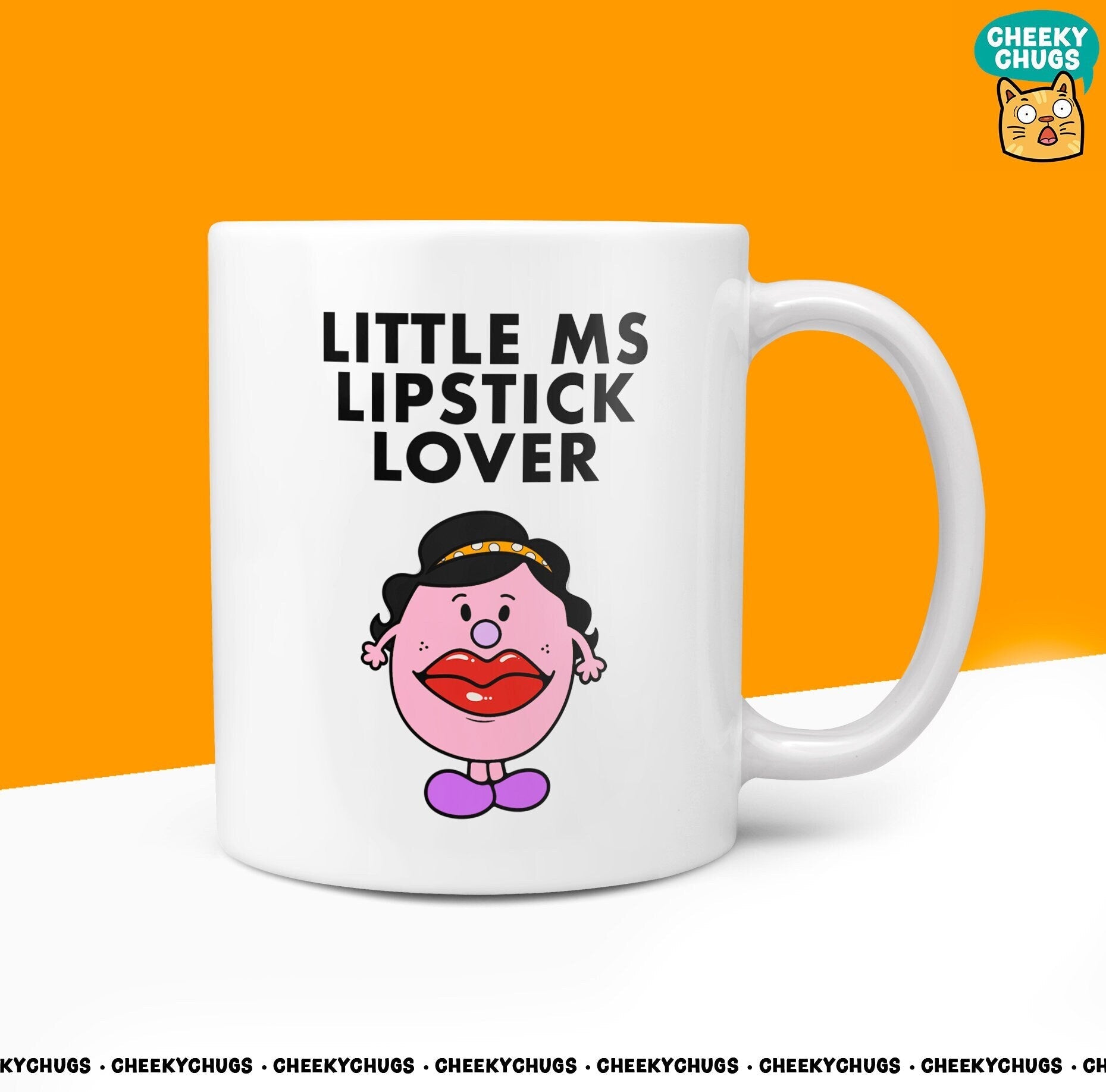 Novelty Little MS LIPSTICK LOVER 10oz Coffee Mug - Funny Miss Female Cup For Christmas Birthday Gift Present Friend Make Up Coffee Mugs - CheekyChugs