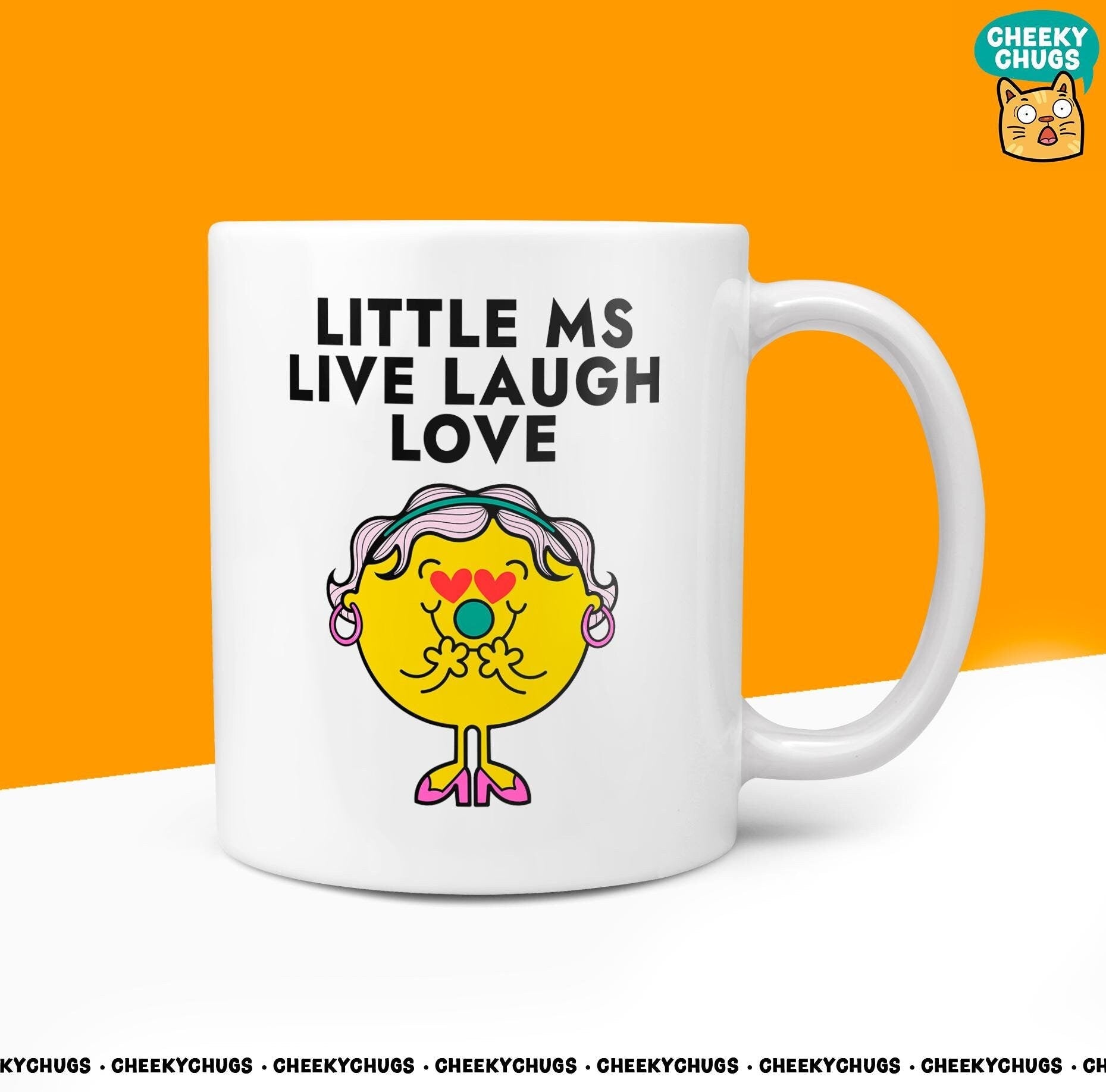 Novelty Little Ms LIVE LAUGH LOVE Mug Funny Women's Miss Her Gift Secret Santa Present Ceramic Novelty Parody Birthday Christmas Coffee Cup - CheekyChugs