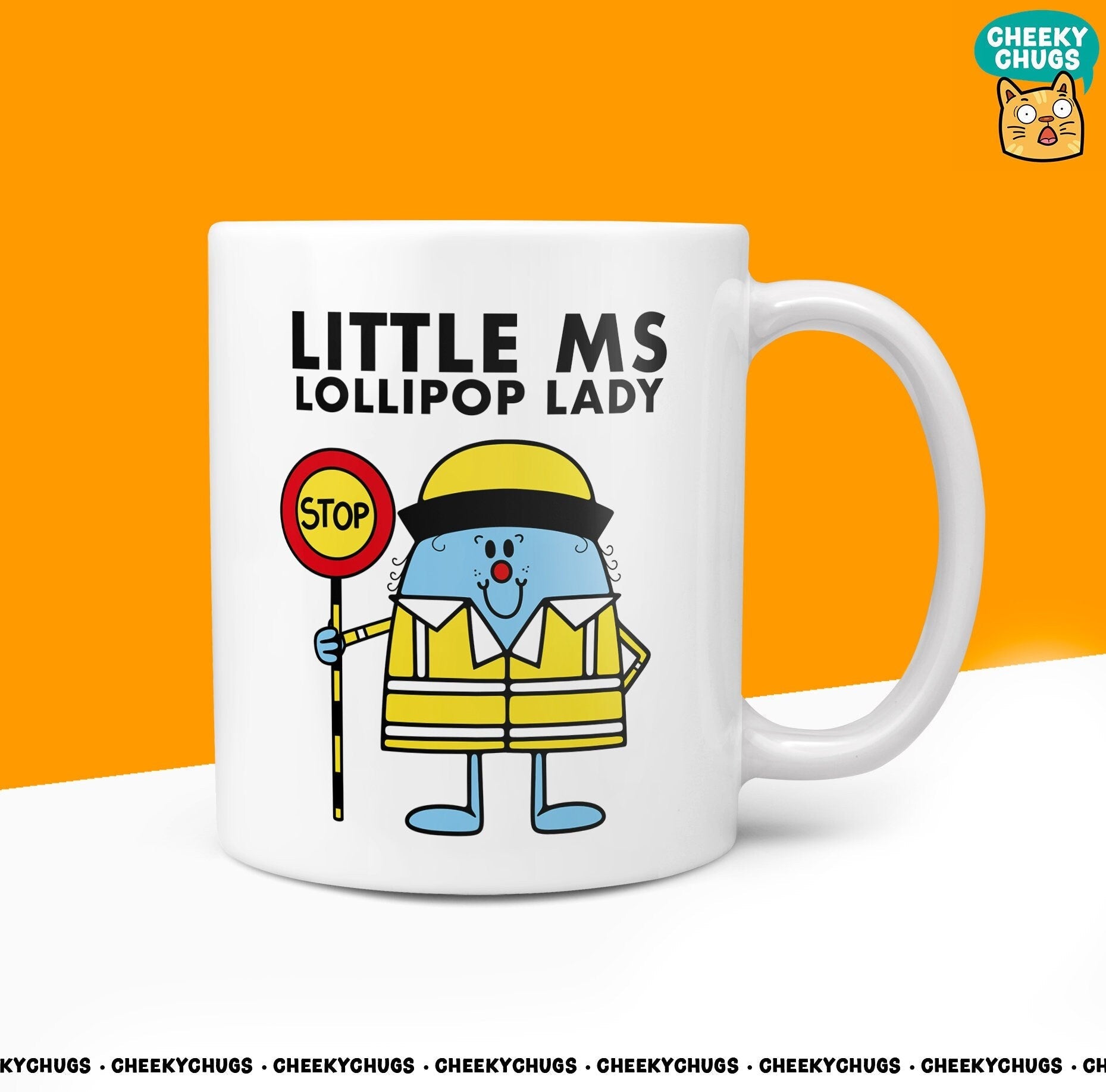 Novelty Little Ms LOLLIPOP LADY 10oz Coffee Mug - School Gifts For Her Miss Female Lollipop Road Crossing Gift Thank You Leaving - CheekyChugs