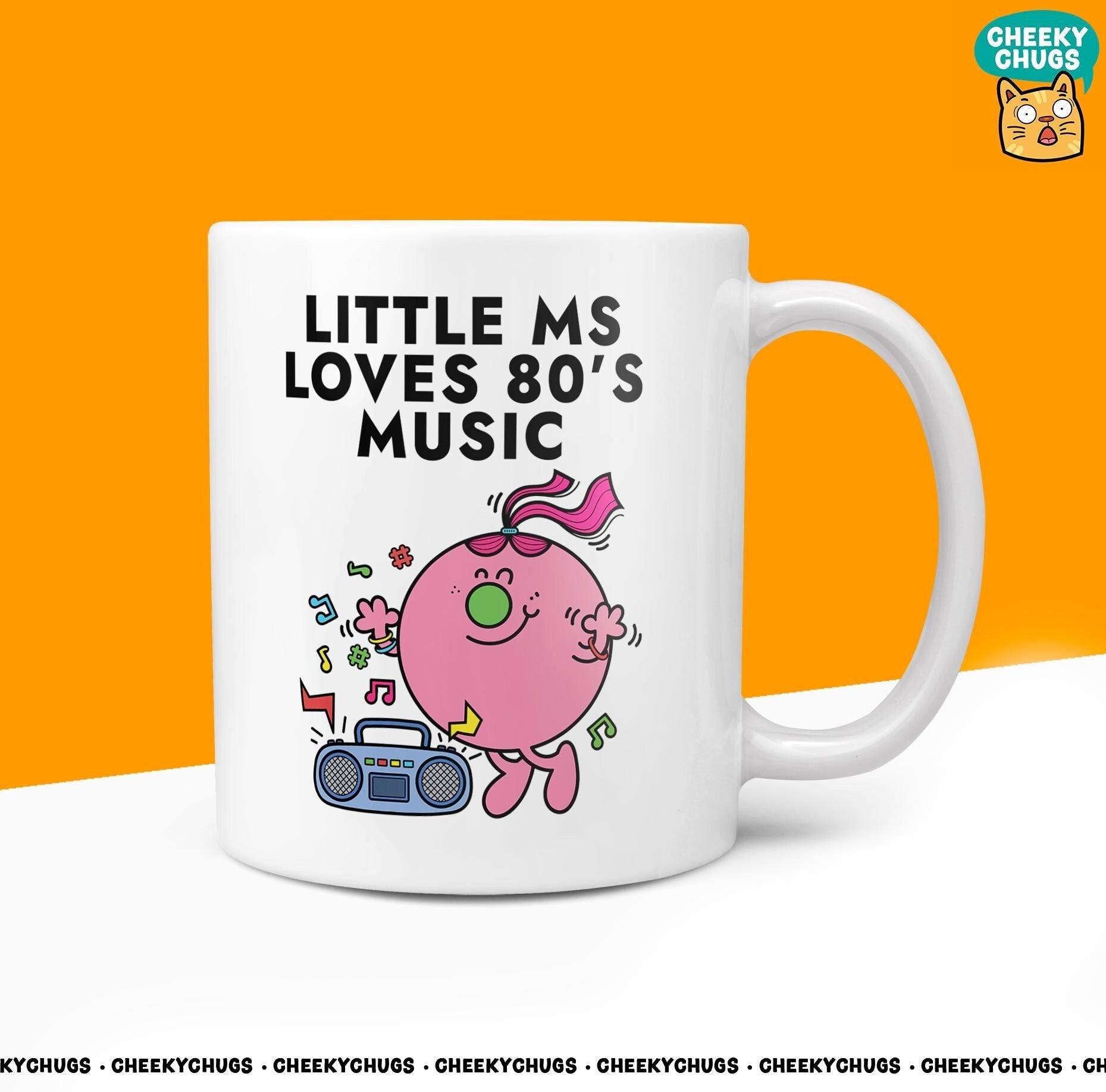 Novelty Little Ms LOVES 80'S MUSIC Mug Funny Women's Miss Her Gift Secret Santa Present Ceramic Parody Birthday Christmas Coffee Tea Cup - CheekyChugs