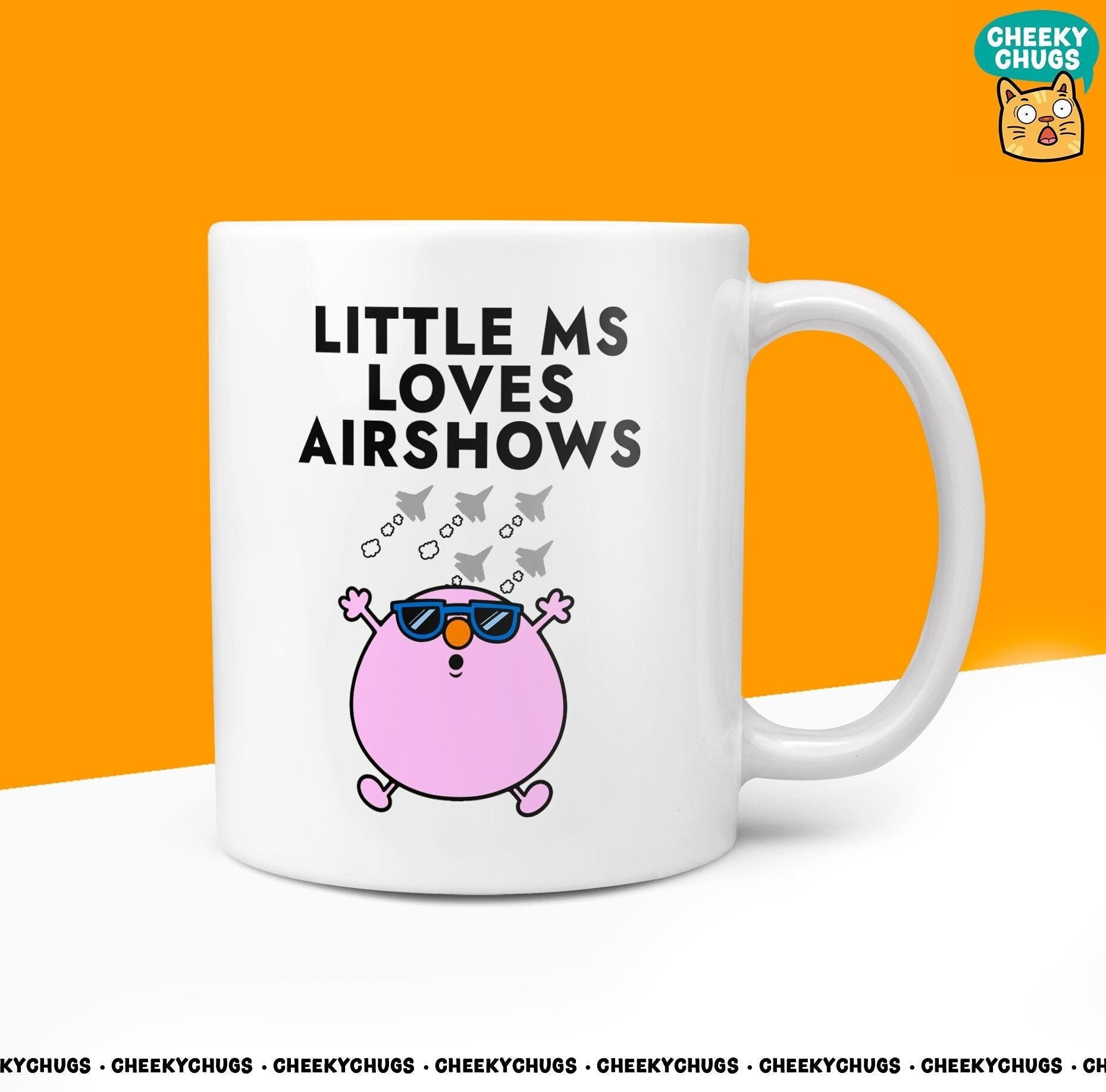Novelty Little MS LOVES AIRSHOWS Mug Funny Women's Miss Her Gift Secret Santa Present Unique Office Birthday Christmas Coffee Tea Cup - CheekyChugs