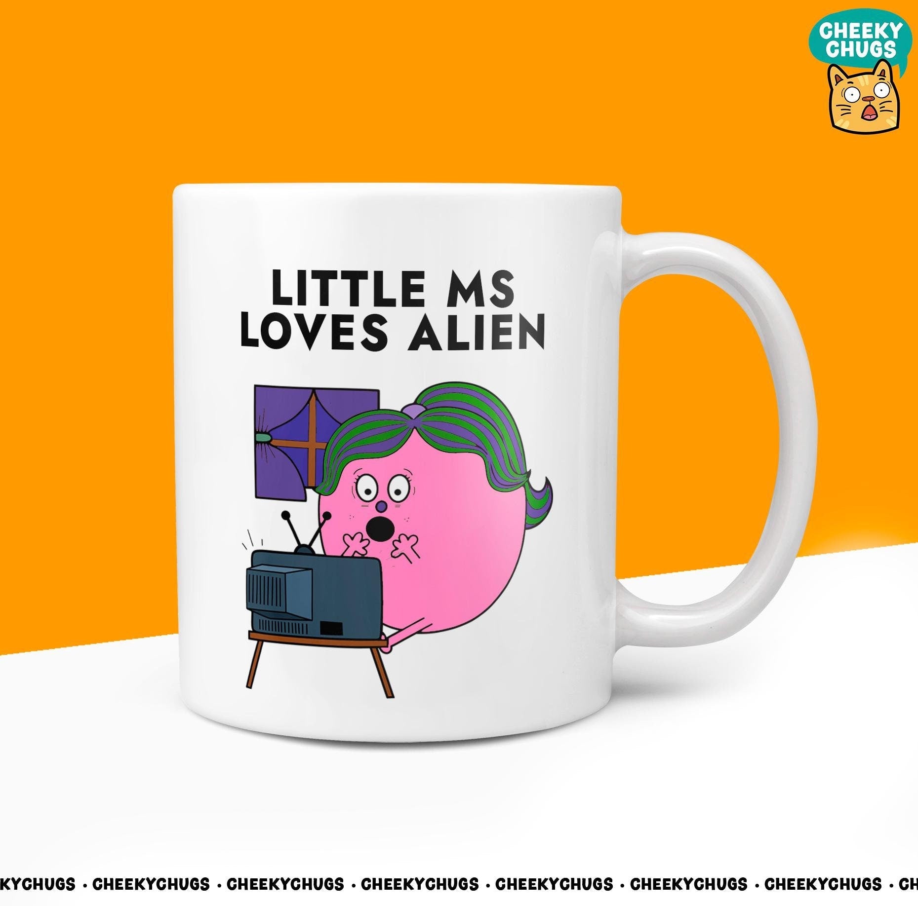 Novelty Little MS LOVES ALIEN Movie 10oz Coffee Mug - Funny Miss Female Cup For Christmas Birthday Gift Present Friend Coffee Mugs - CheekyChugs