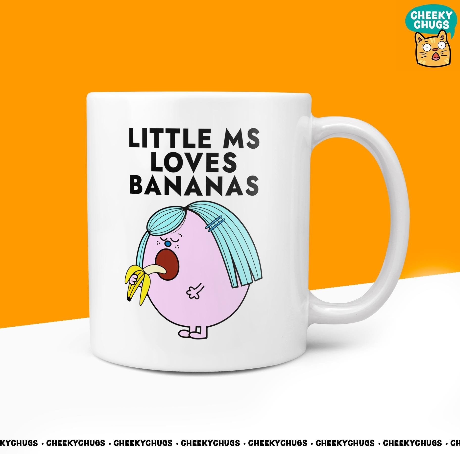 Novelty Little MS LOVES BANANAS Mug Funny Women's Miss Her Gift Secret Santa Present Ceramic Novelty Parody Birthday Christmas Coffee Cup - CheekyChugs