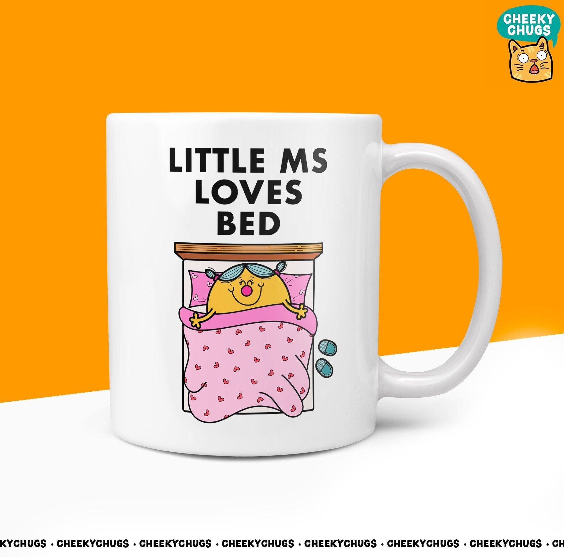 Novelty LITTLE Ms LOVES BED Mug Funny Women's Miss Her Gift Secret Santa Present Ceramic Novelty Office Birthday Christmas 10oz Coffee Cup - CheekyChugs
