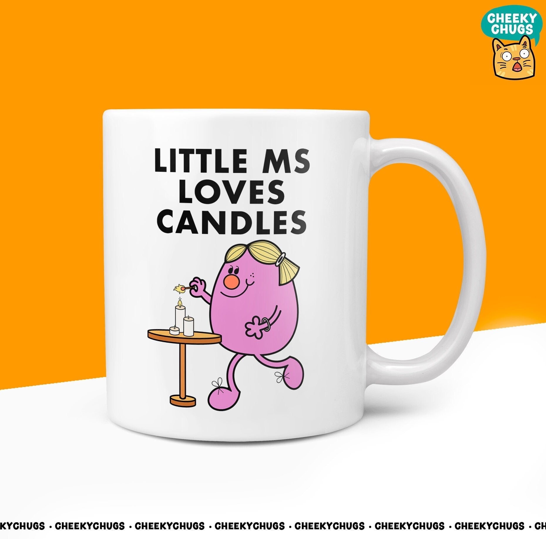 Novelty LITTLE Ms LOVES CANDLES Mug Funny Women's Miss Her Gift Secret Santa Present Ceramic Novelty Birthday Christmas 10oz Coffee Cup - CheekyChugs