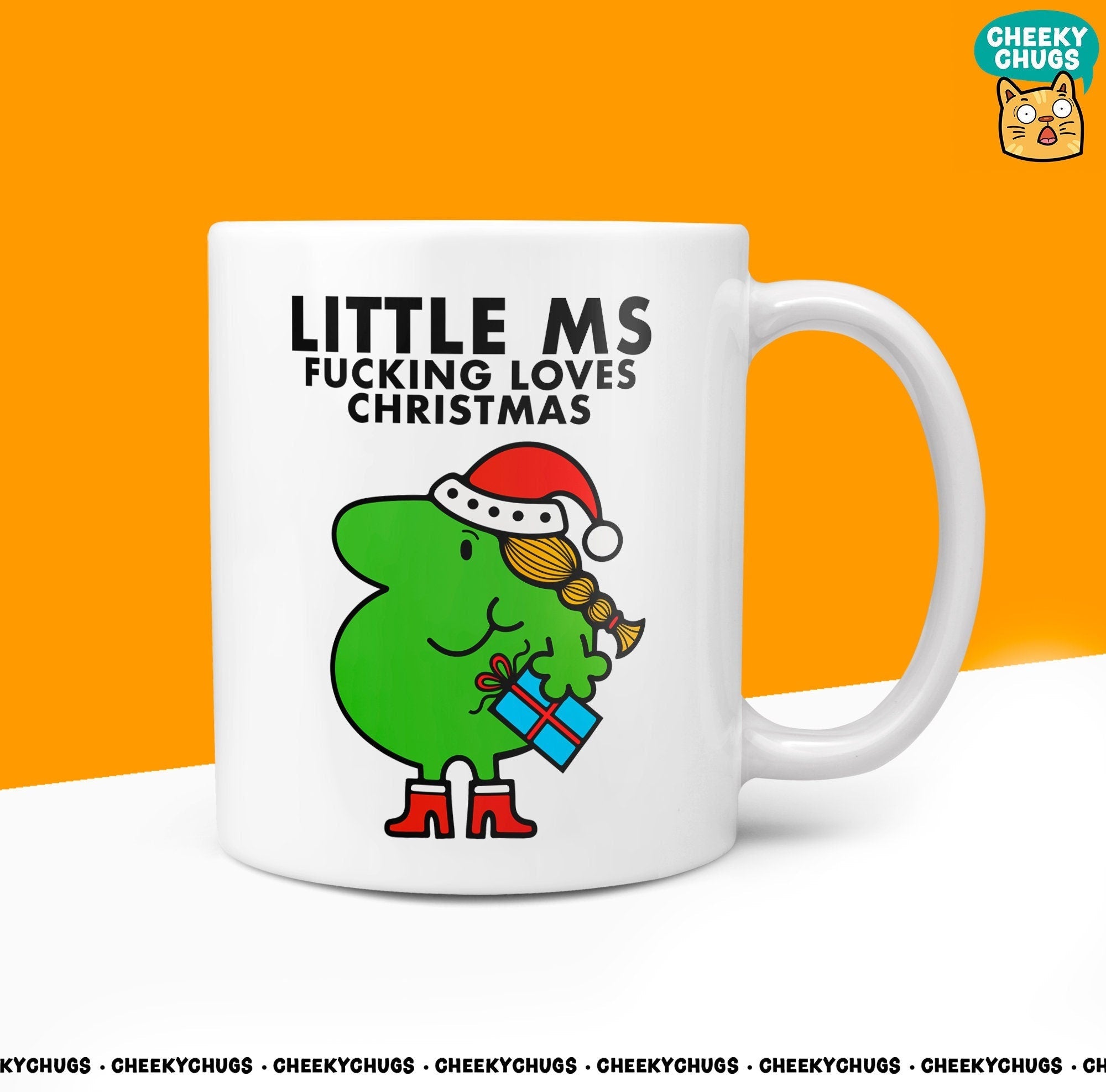 Novelty Little Ms Loves Christmas 10oz Coffee Mug - Festive Gift for Miss Women Who Adore the Holiday Season, Great for Christmas Cheer - CheekyChugs