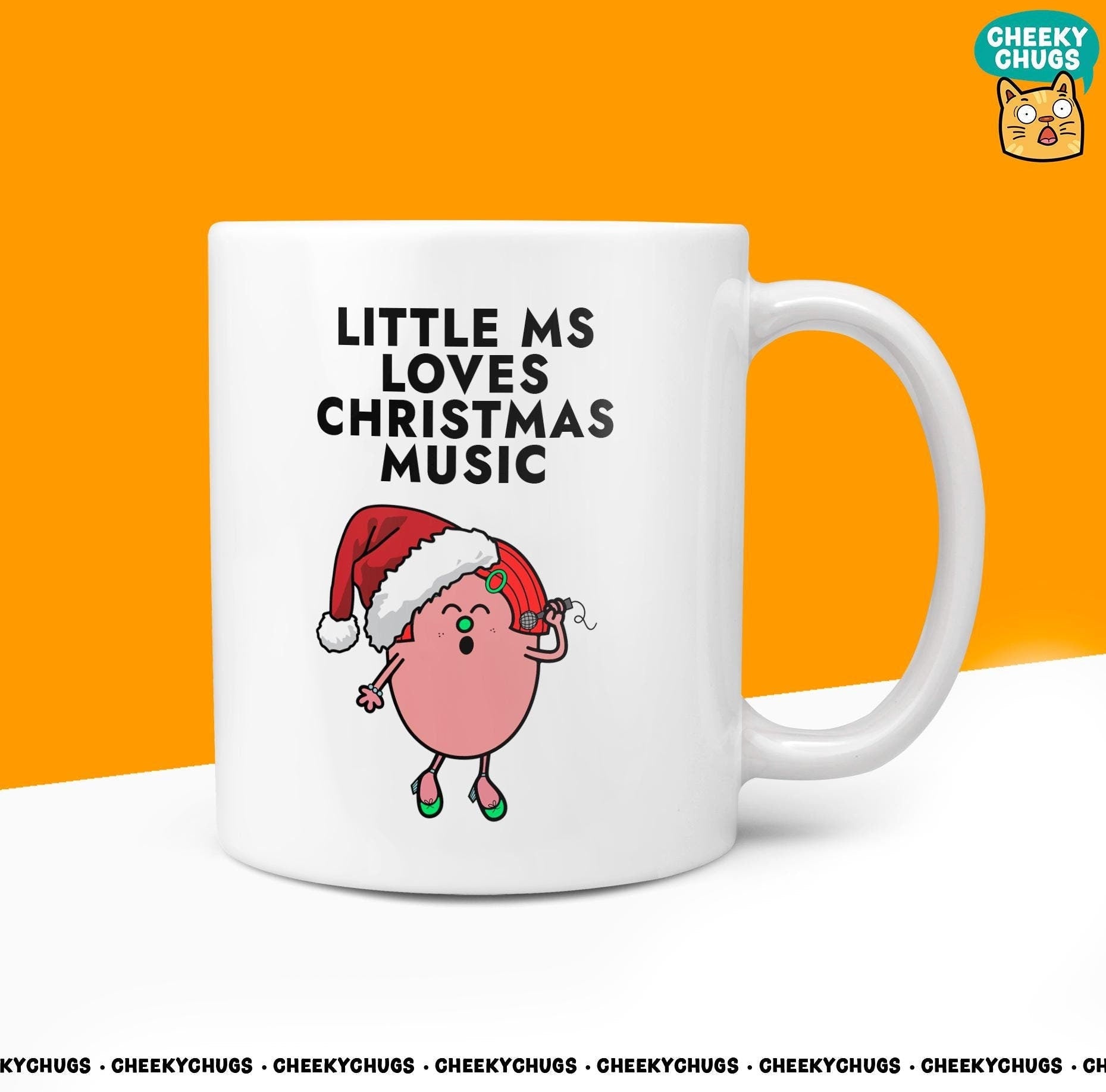Novelty Little Ms LOVES CHRISTMAS MUSIC Mug Funny Women's Miss Her Gift Secret Santa Present Ceramic Novelty Parody Birthday Christmas Cup - CheekyChugs