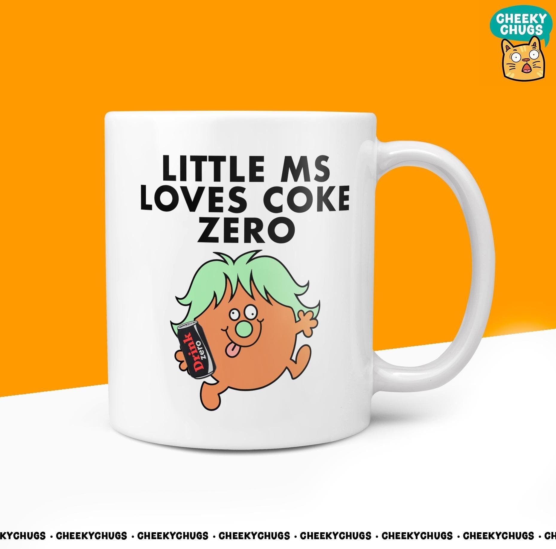 Novelty Little Ms LOVES COKE ZERO 10oz Coffee Mug - Funny Miss Female Cup For Christmas Birthday Gift Present Friend Coffee Mugs - CheekyChugs