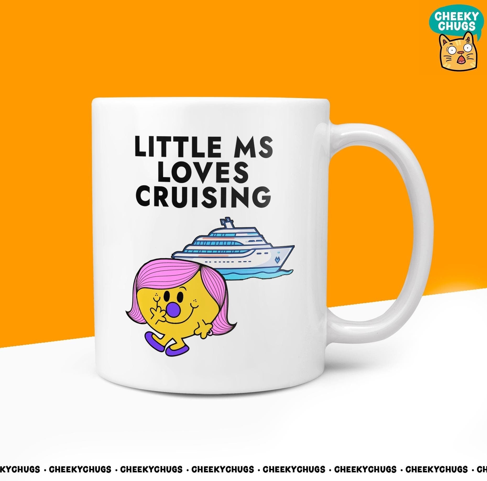 Novelty Little MS LOVES CRUISING Mug Funny Women's Miss Her Gift Secret Santa Present Ceramic Cruise Parody Birthday Christmas Coffee Cup - CheekyChugs