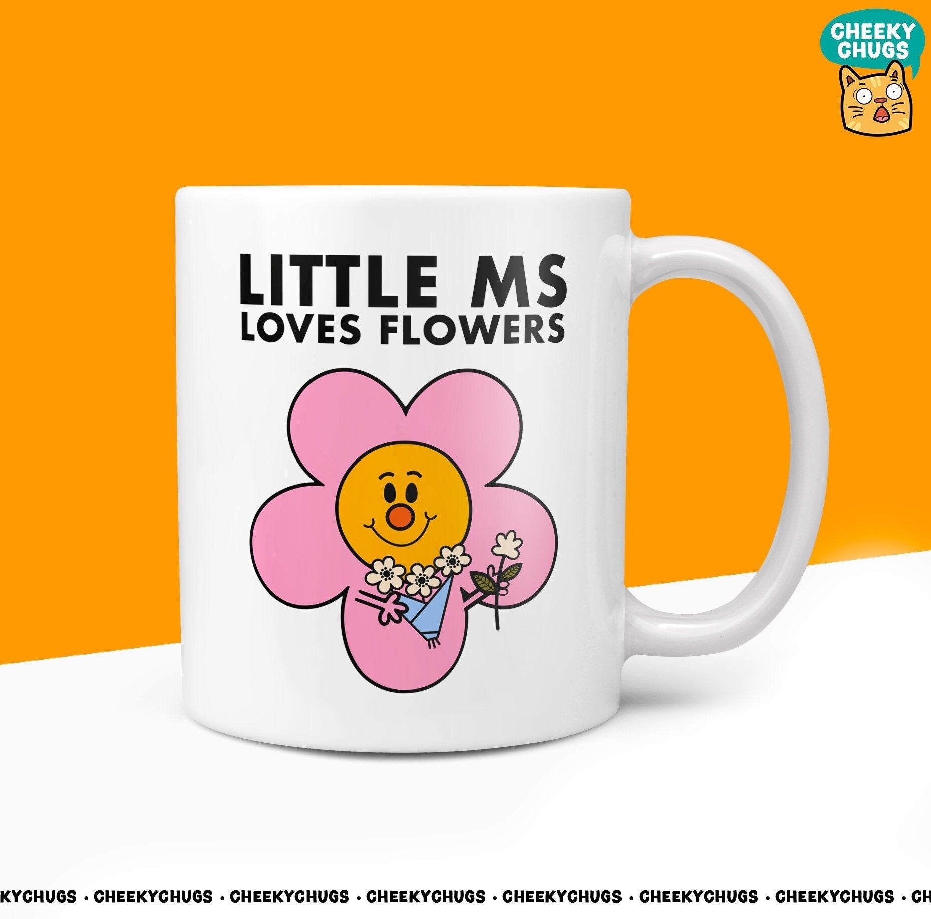 Novelty Little Ms LOVES FLOWERS 10oz Coffee Mug - Gift For Her Female Secret Santa Gifts Birthday Christmas Present - CheekyChugs
