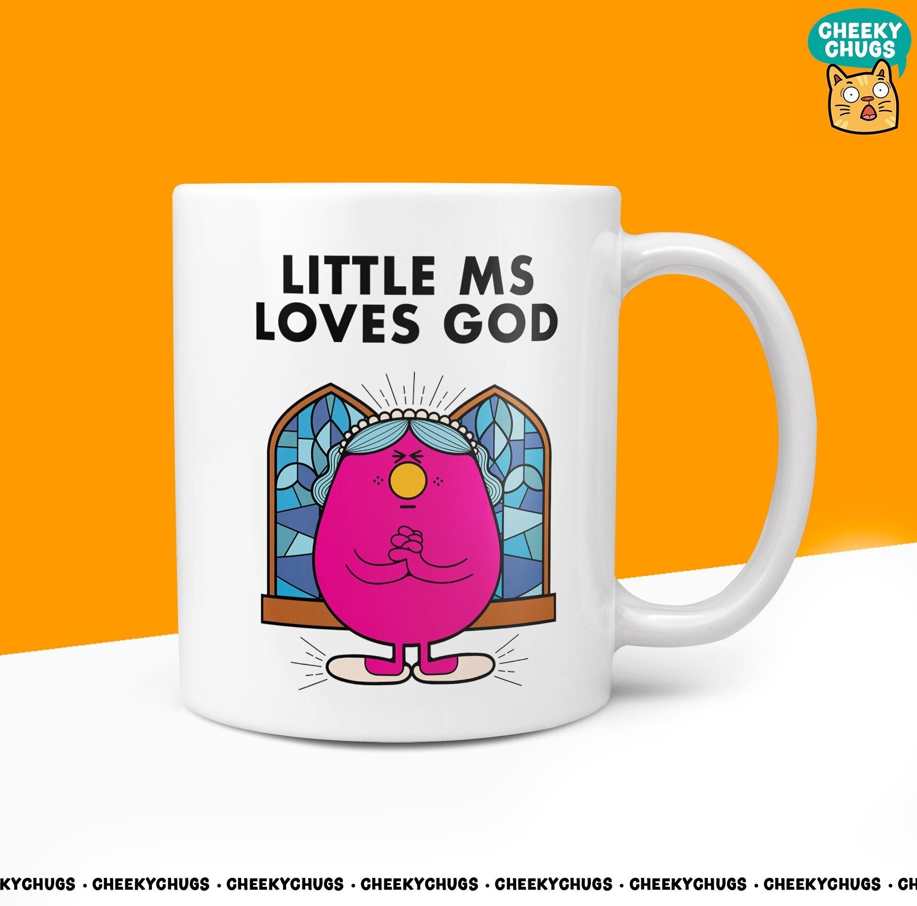 Novelty Little MS LOVES GOD 10oz Coffee Mug - Funny Miss Female Cup For Christmas Birthday Gift Present Friend Church Coffee Mugs - CheekyChugs
